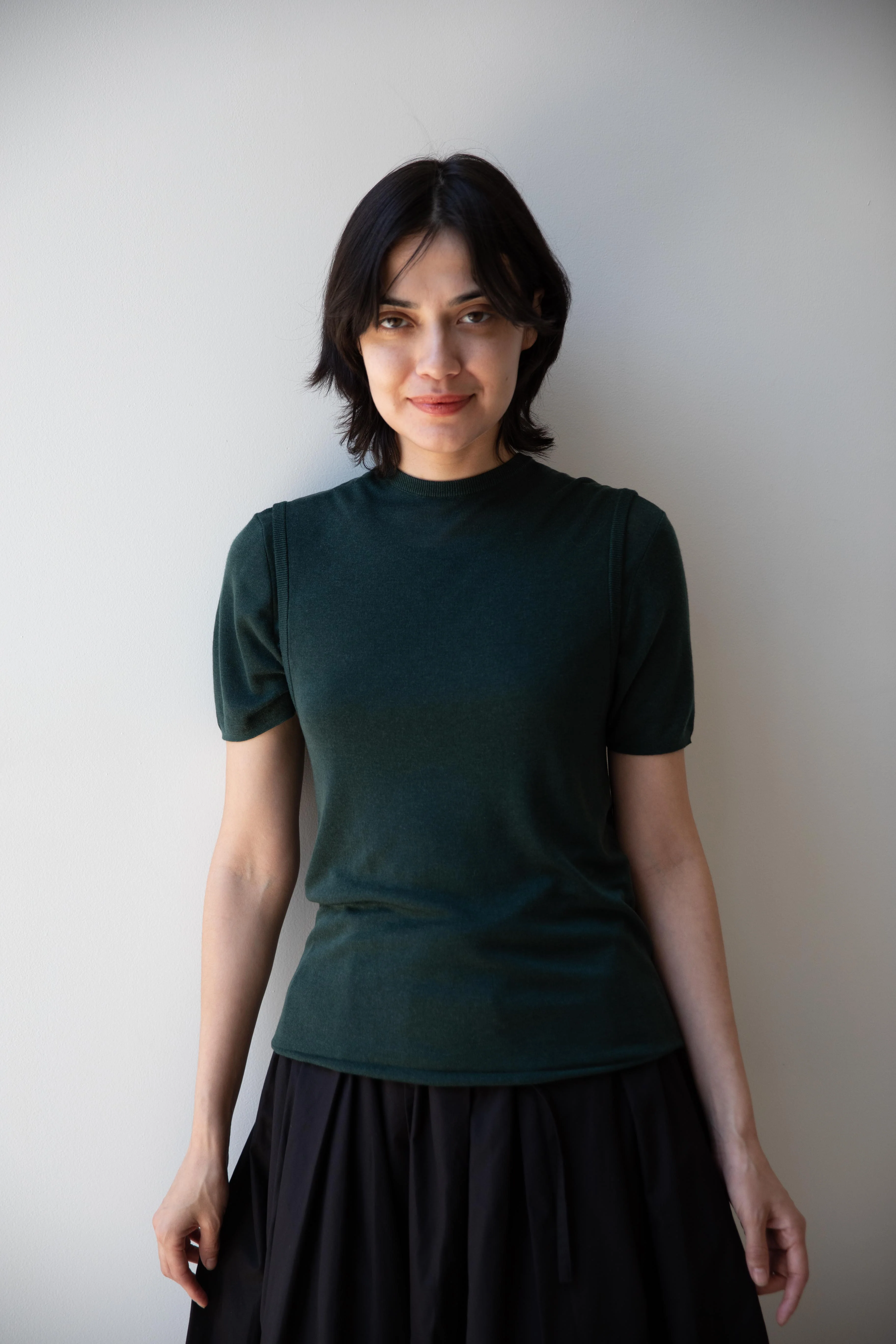Aton | Layered T-Shirt in Green - Image 7
