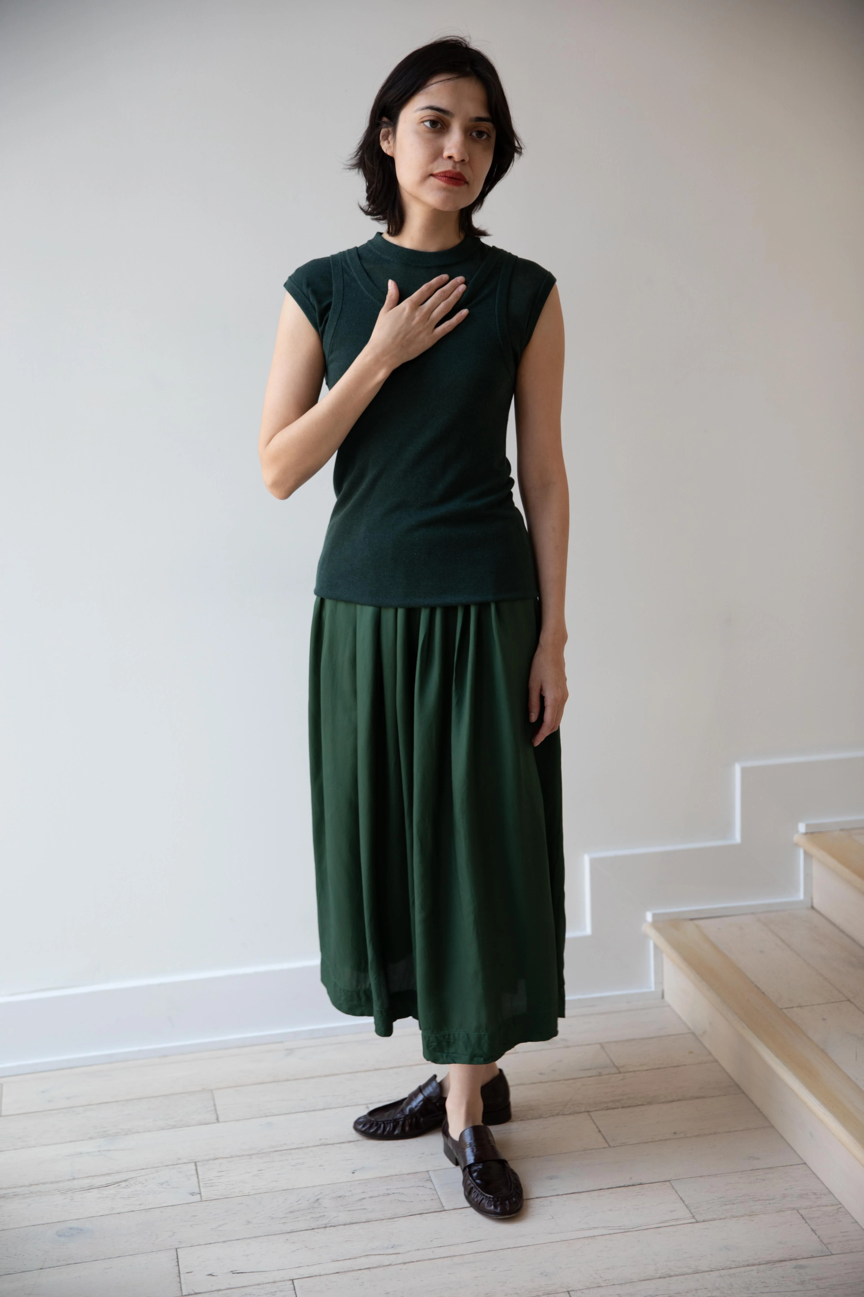 Aton | Layered Tank Top in Green - Image 25