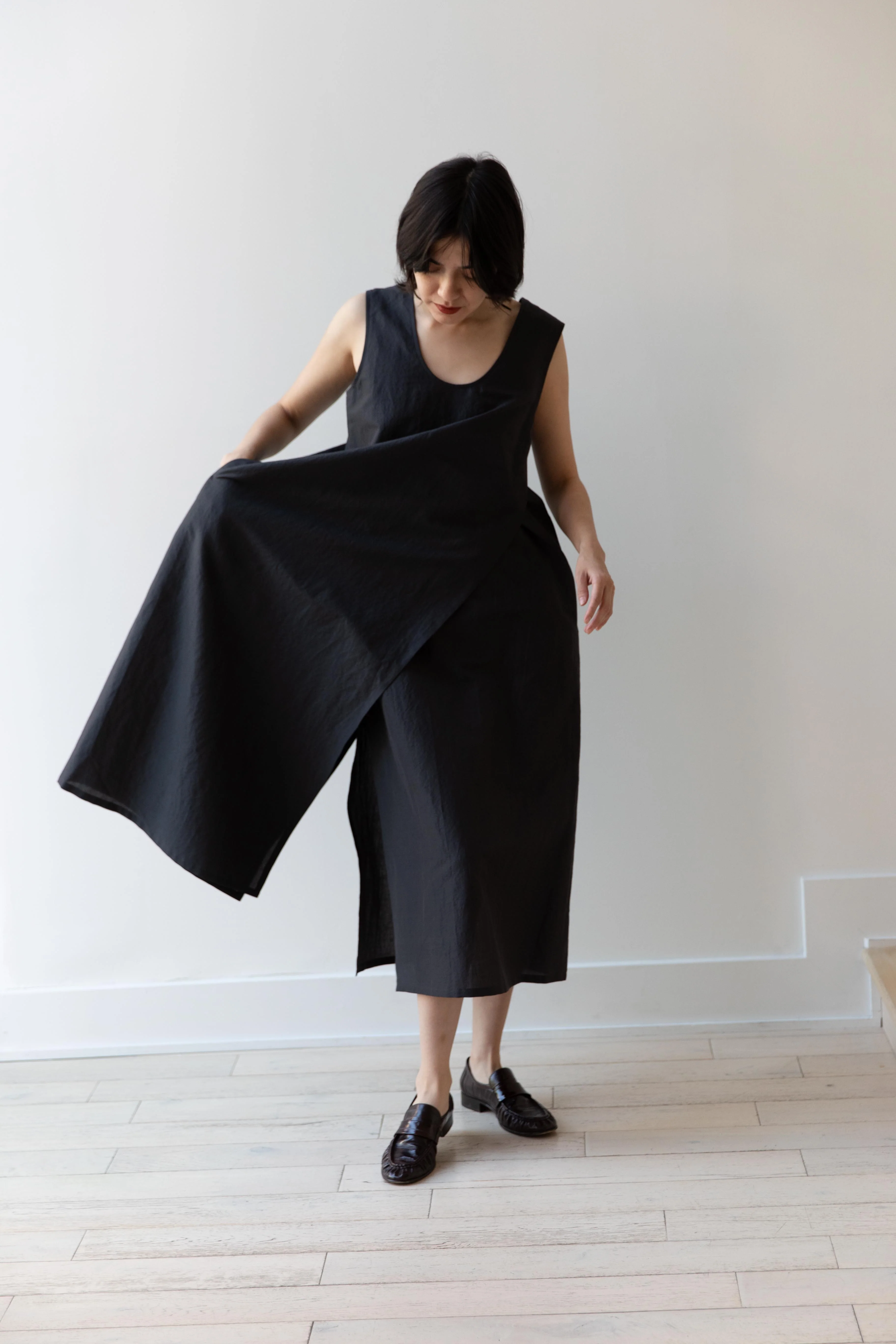 Aton | Silk Linen Tanktop Dress in Charcoal Grey - Image 8
