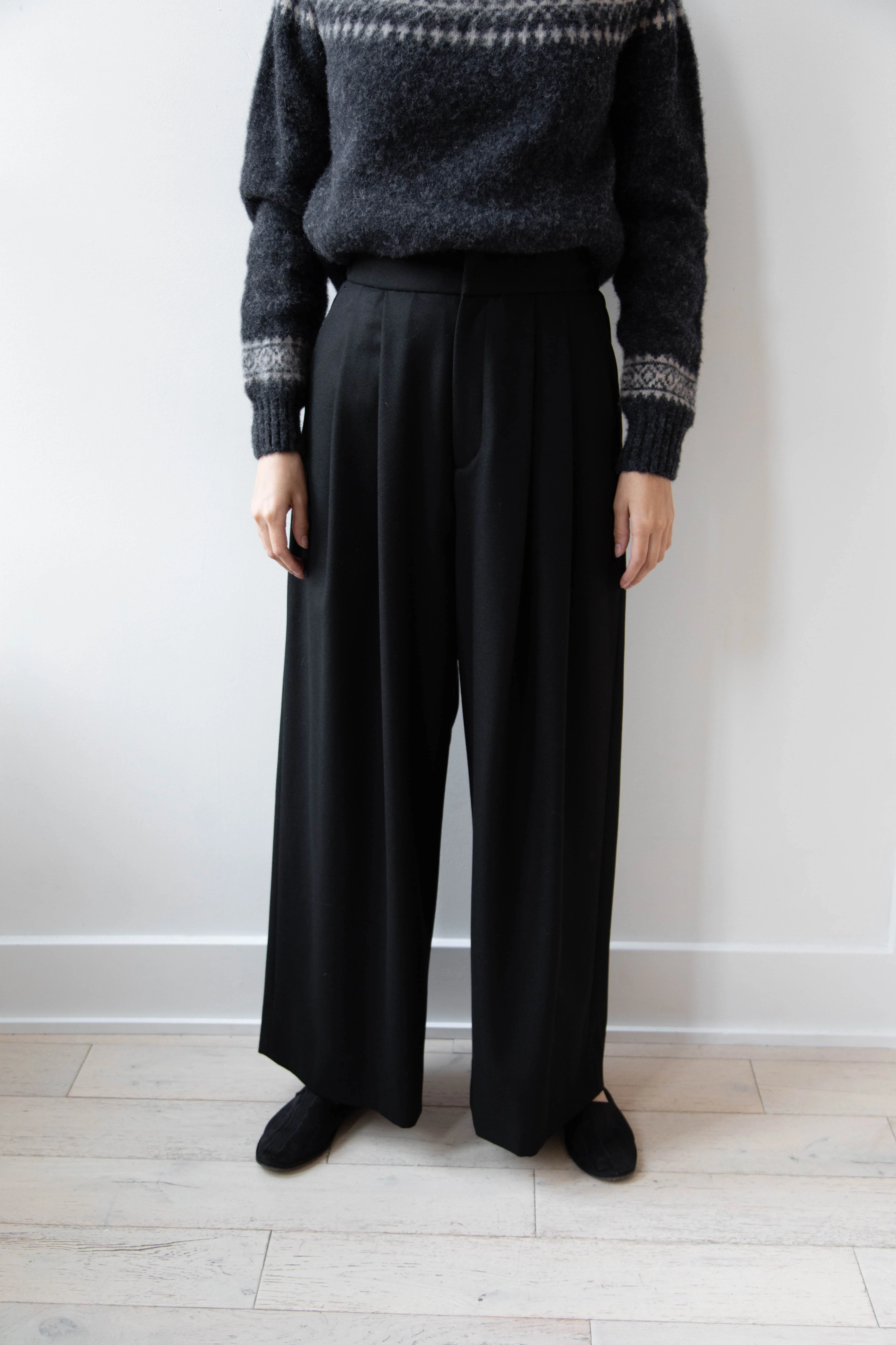 Aton | Wide Easy Pants in Black - Image 15