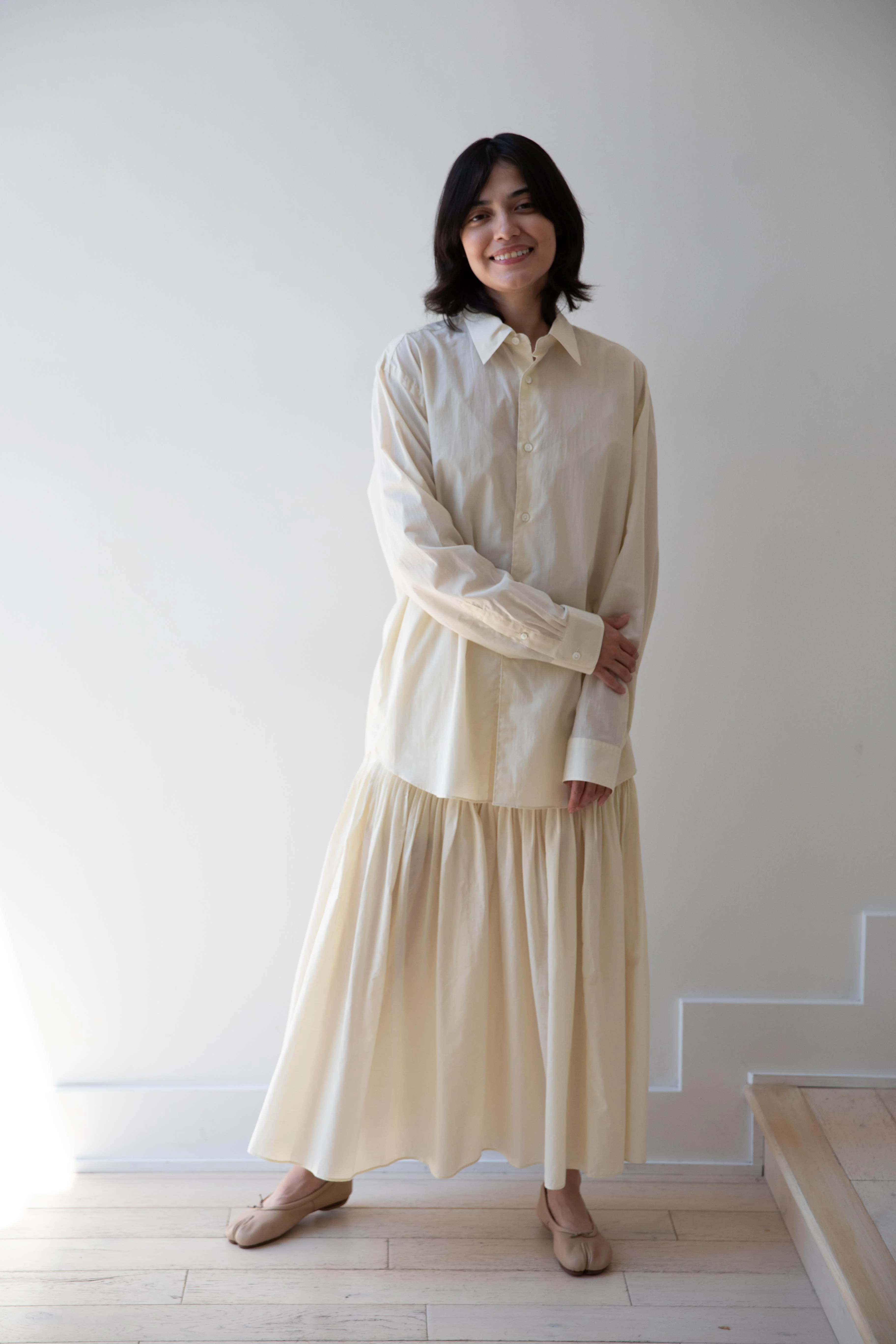 Auralee | Cotton Lawn Shirt in Ivory White - Image 4