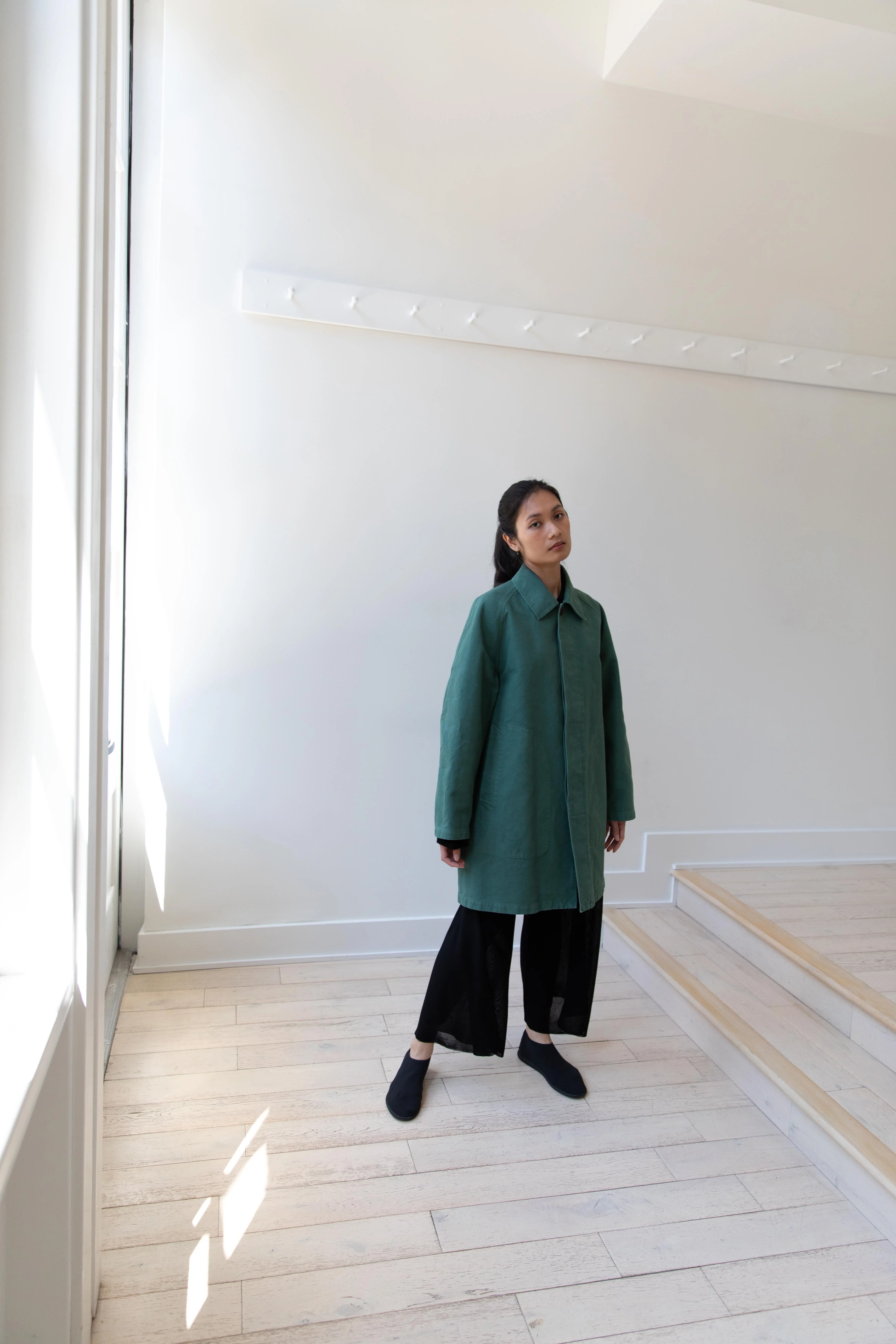 Auralee | Twill Short Coat in Forest Green - Image 18