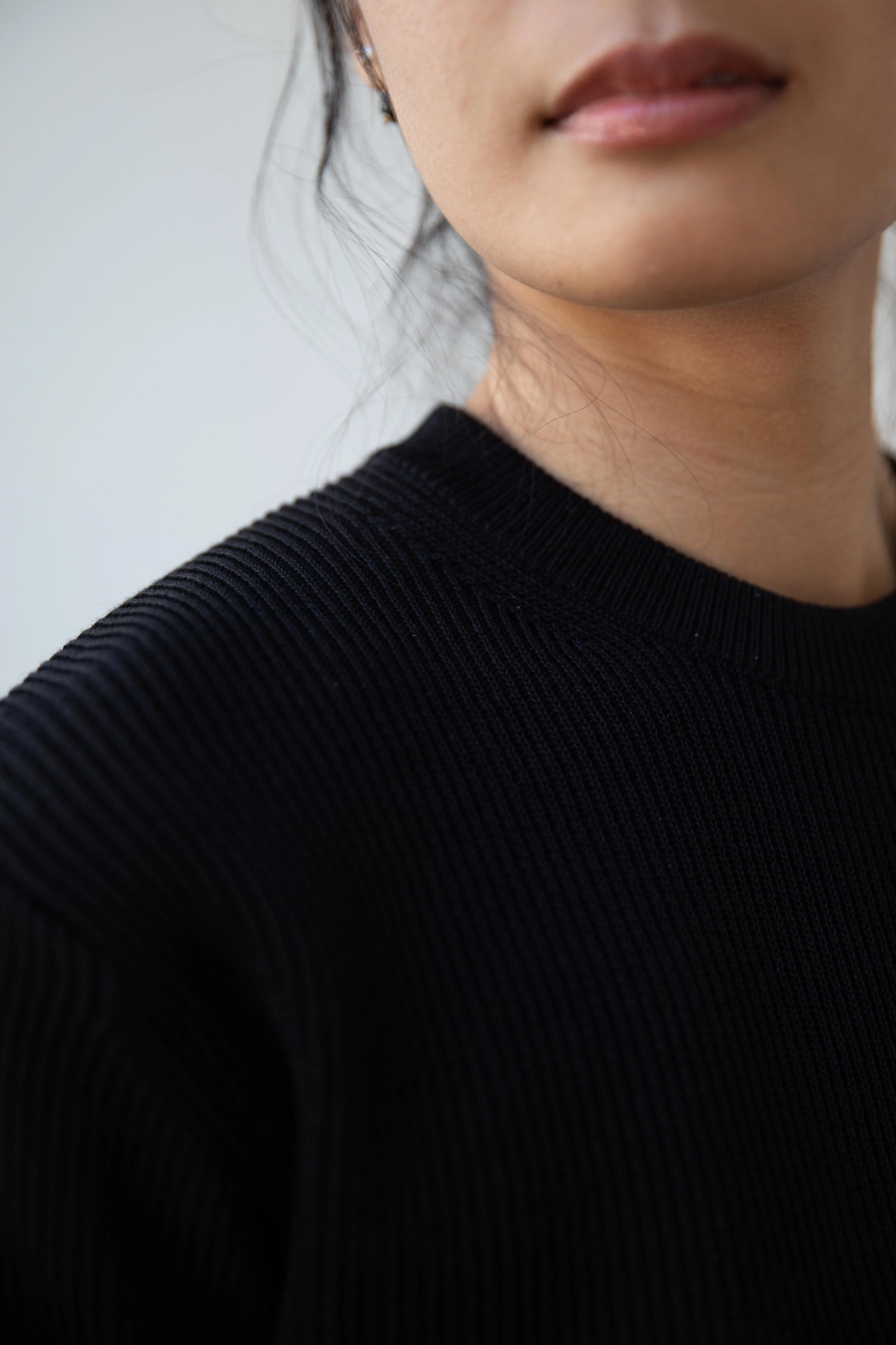 Auralee | Flat Yarn Rib Knit Pullover in Black - Image 28