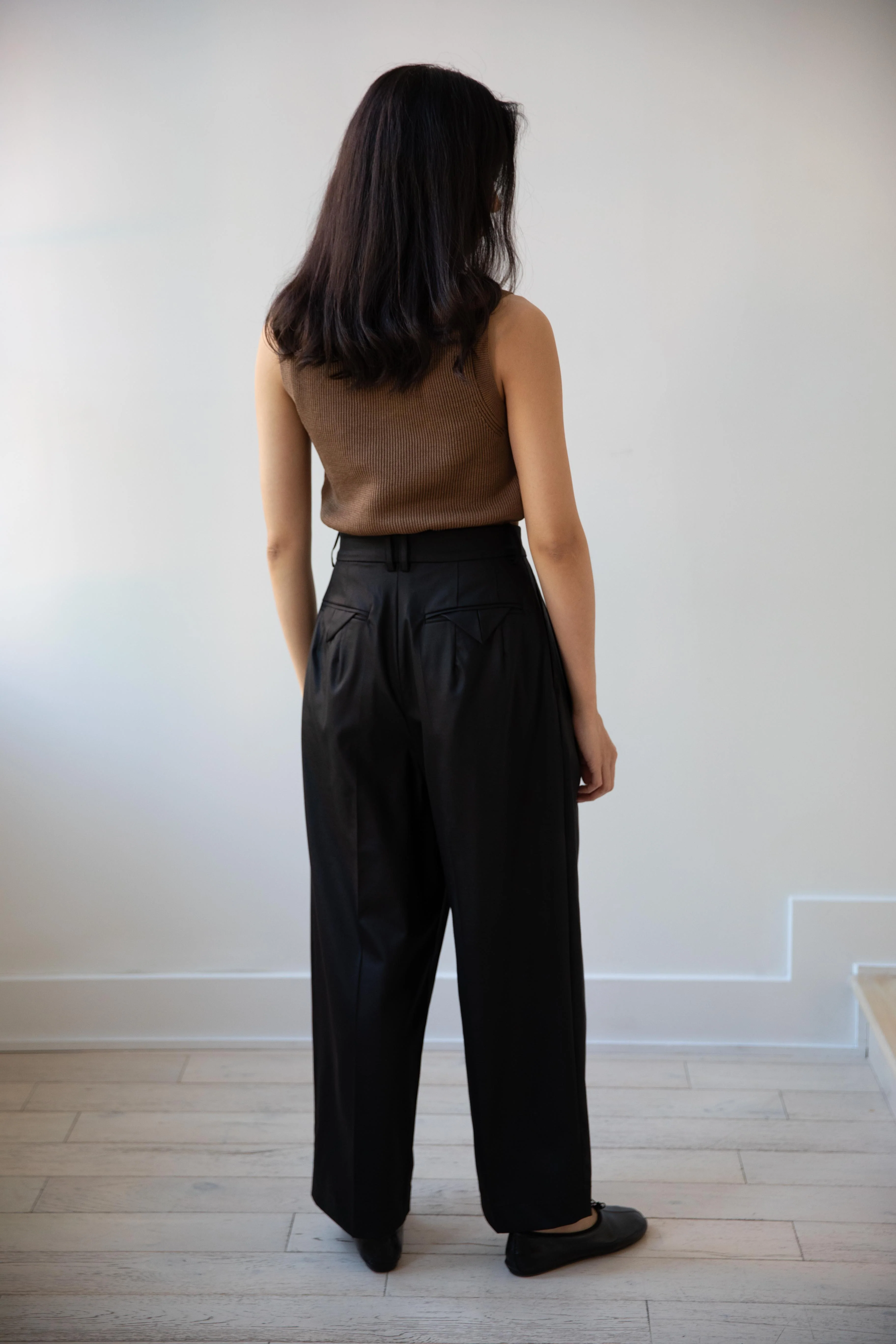 Auralee | Flat Yarn Rib Knit Vest in Light Brown - Image 22