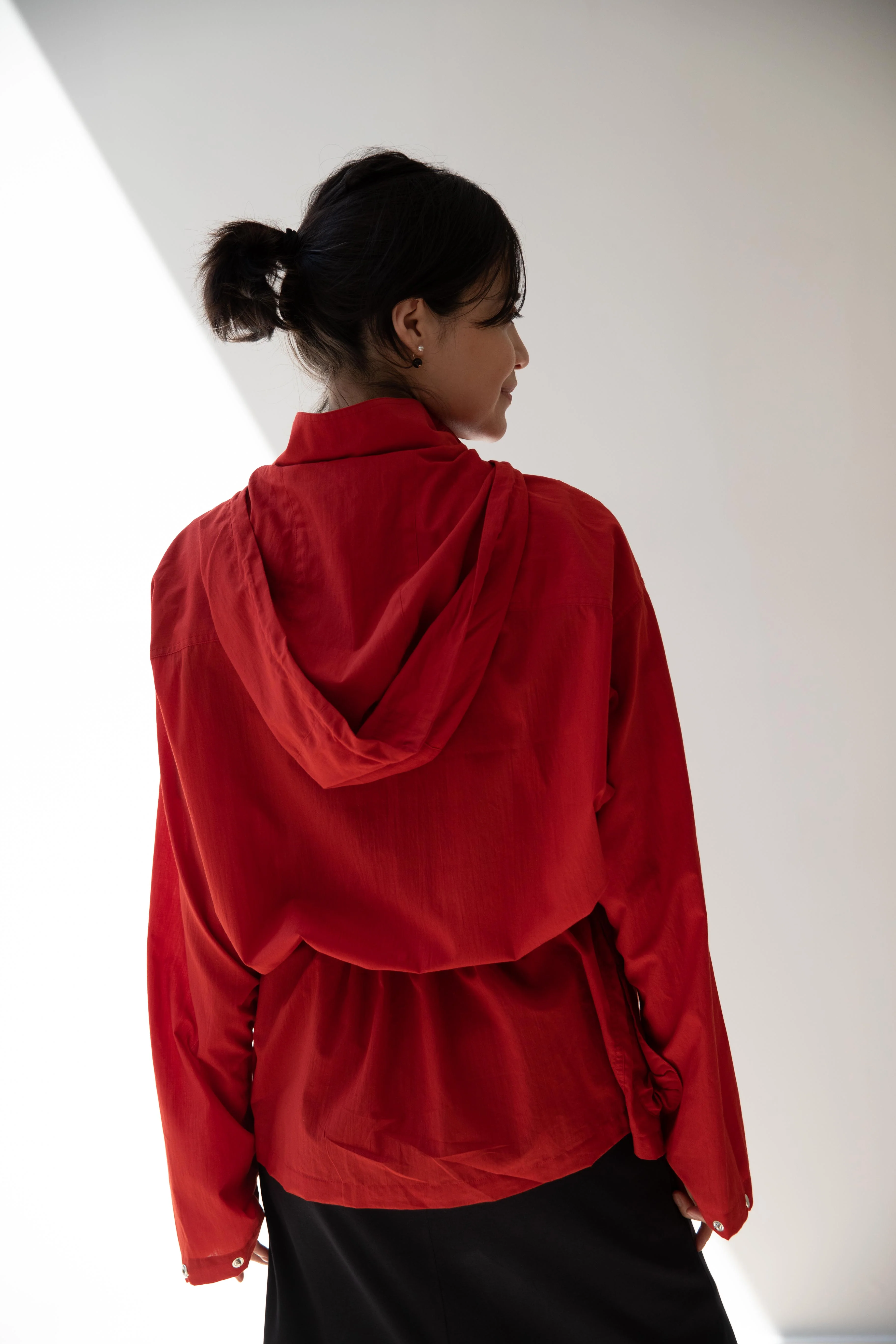 Auralee | Lawn Hooded Blouson in Red - Image 44