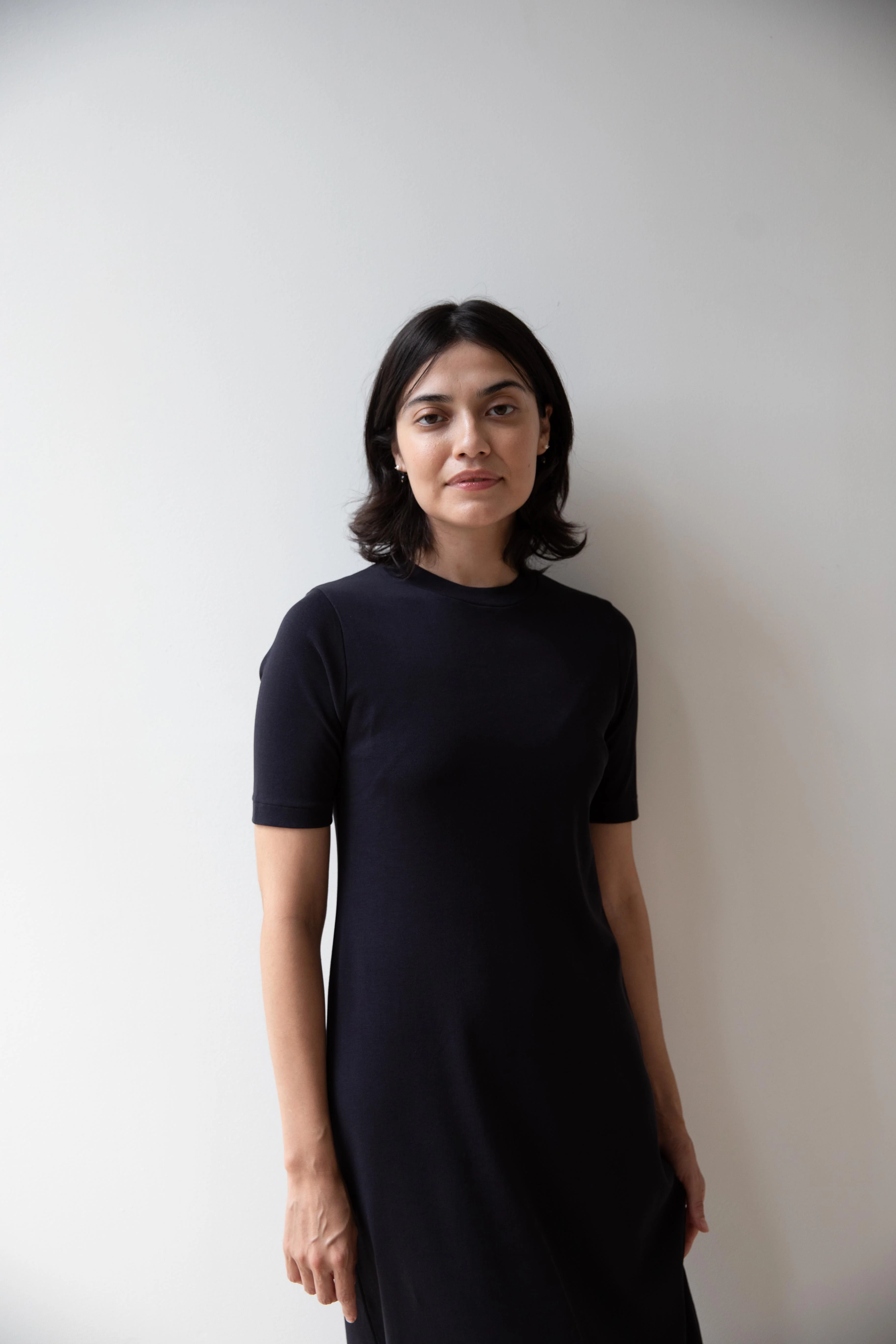 Auralee | Organic Cotton Fine Rib Dress in Dark Navy - Image 10