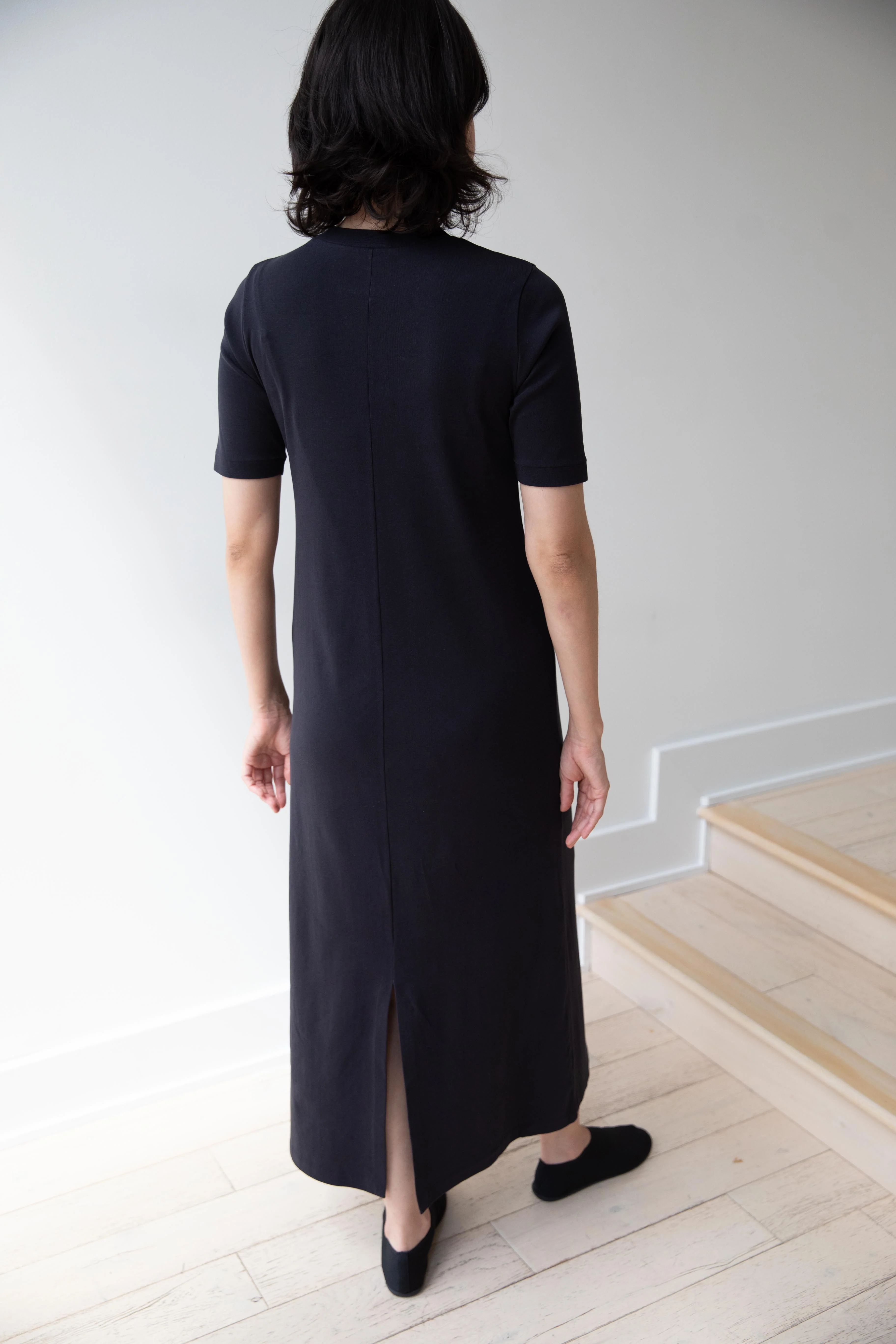 Auralee | Organic Cotton Fine Rib Dress in Dark Navy - Image 22