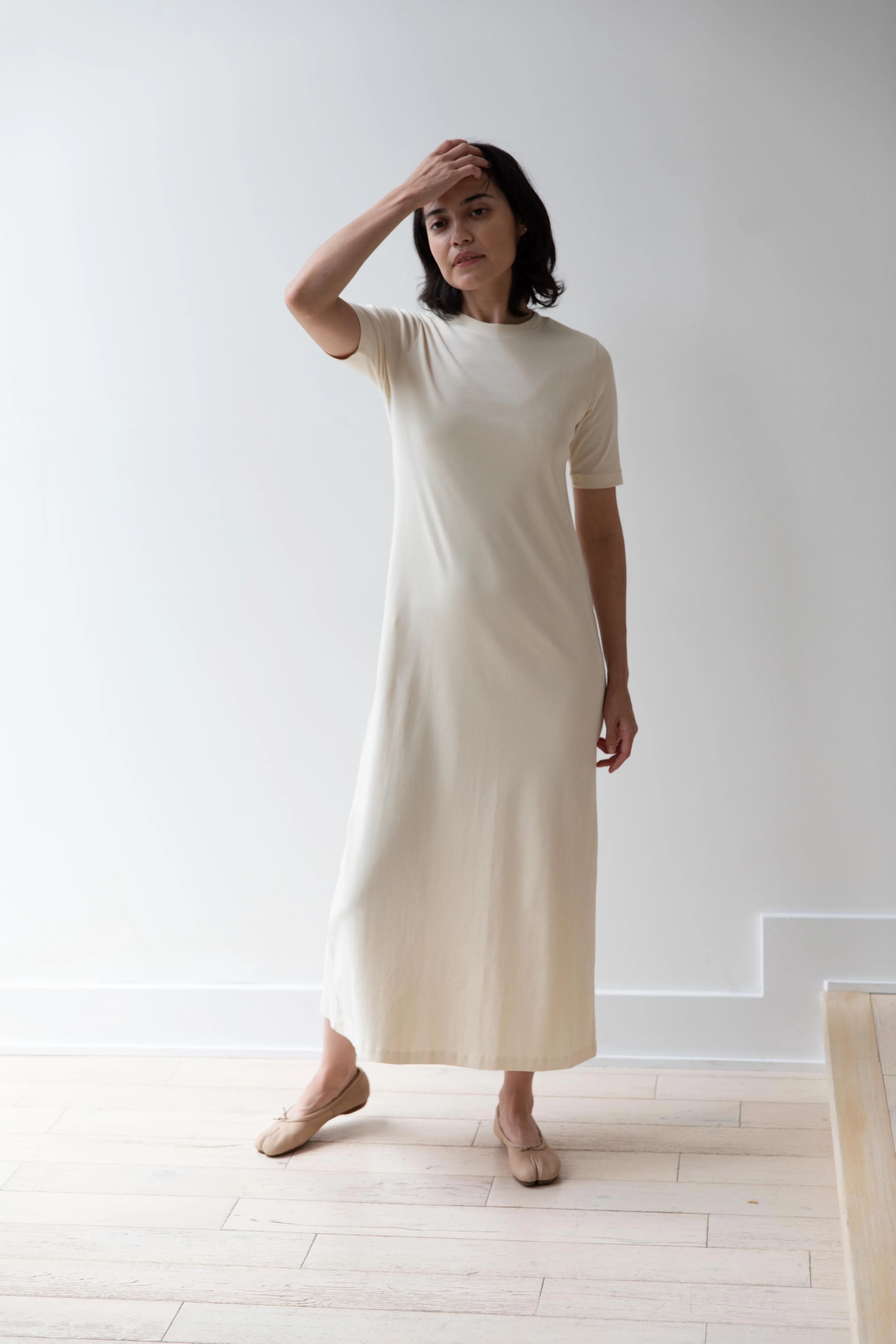 Auralee | Organic Cotton Fine Rib Dress in Ivory - Image 10