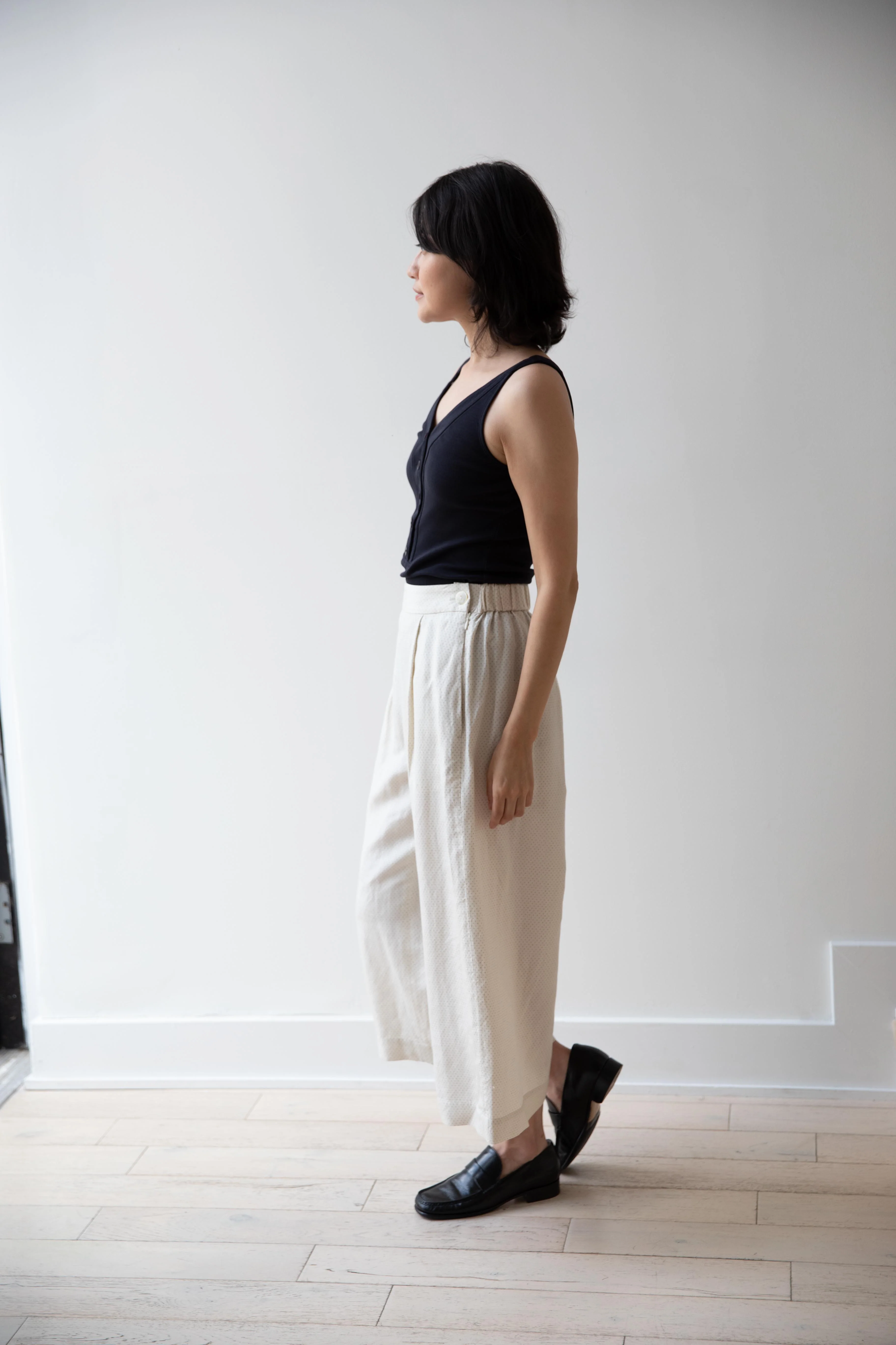 Auralee | Organic Cotton Fine Rib Tank in Dark Navy - Image 25