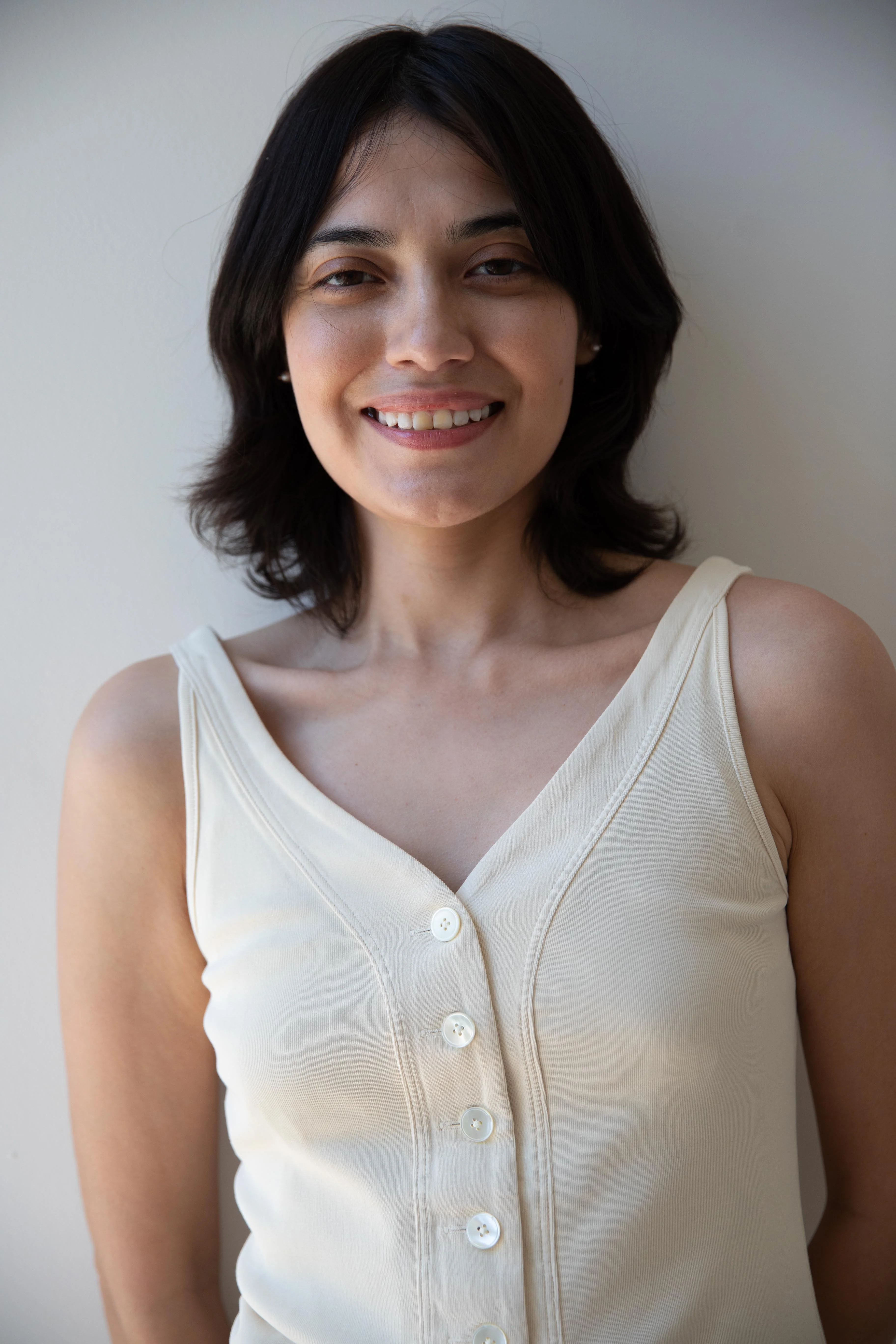 Auralee | Organic Cotton Fine Rib Tank in Ivory - Image 13