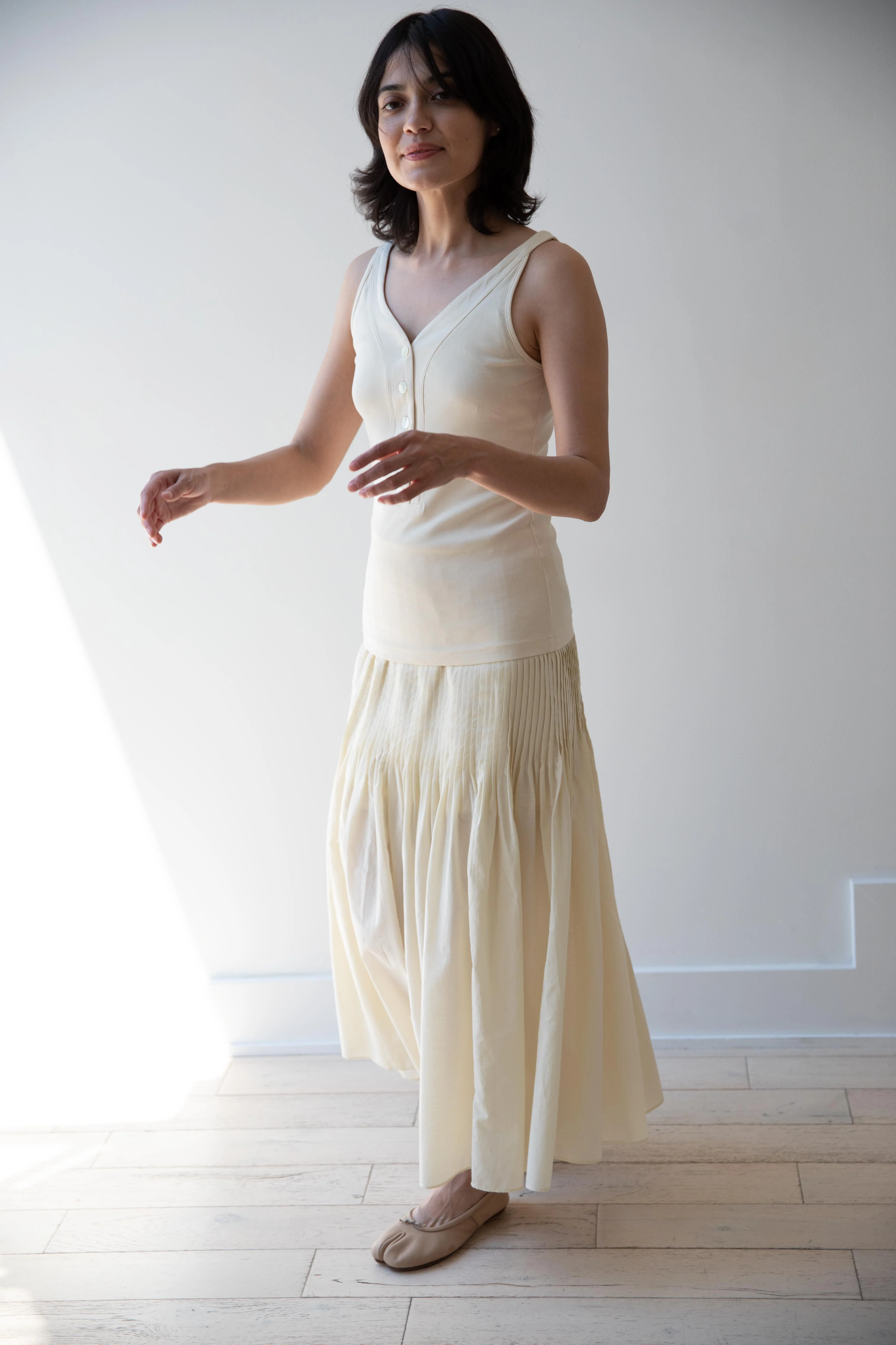 Auralee | Organic Cotton Fine Rib Tank in Ivory - Image 18