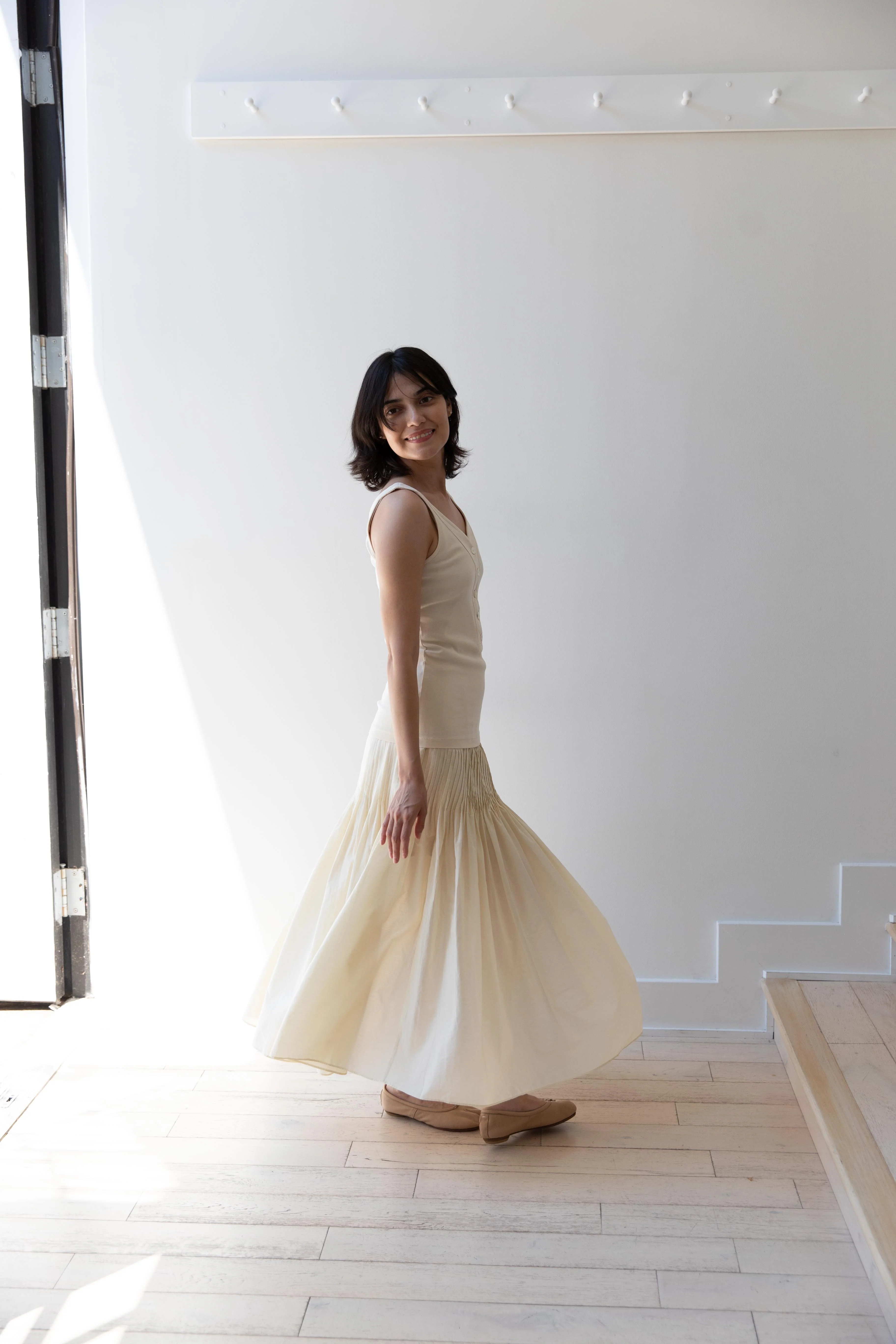 Auralee | Organic Cotton Fine Rib Tank in Ivory - Image 22