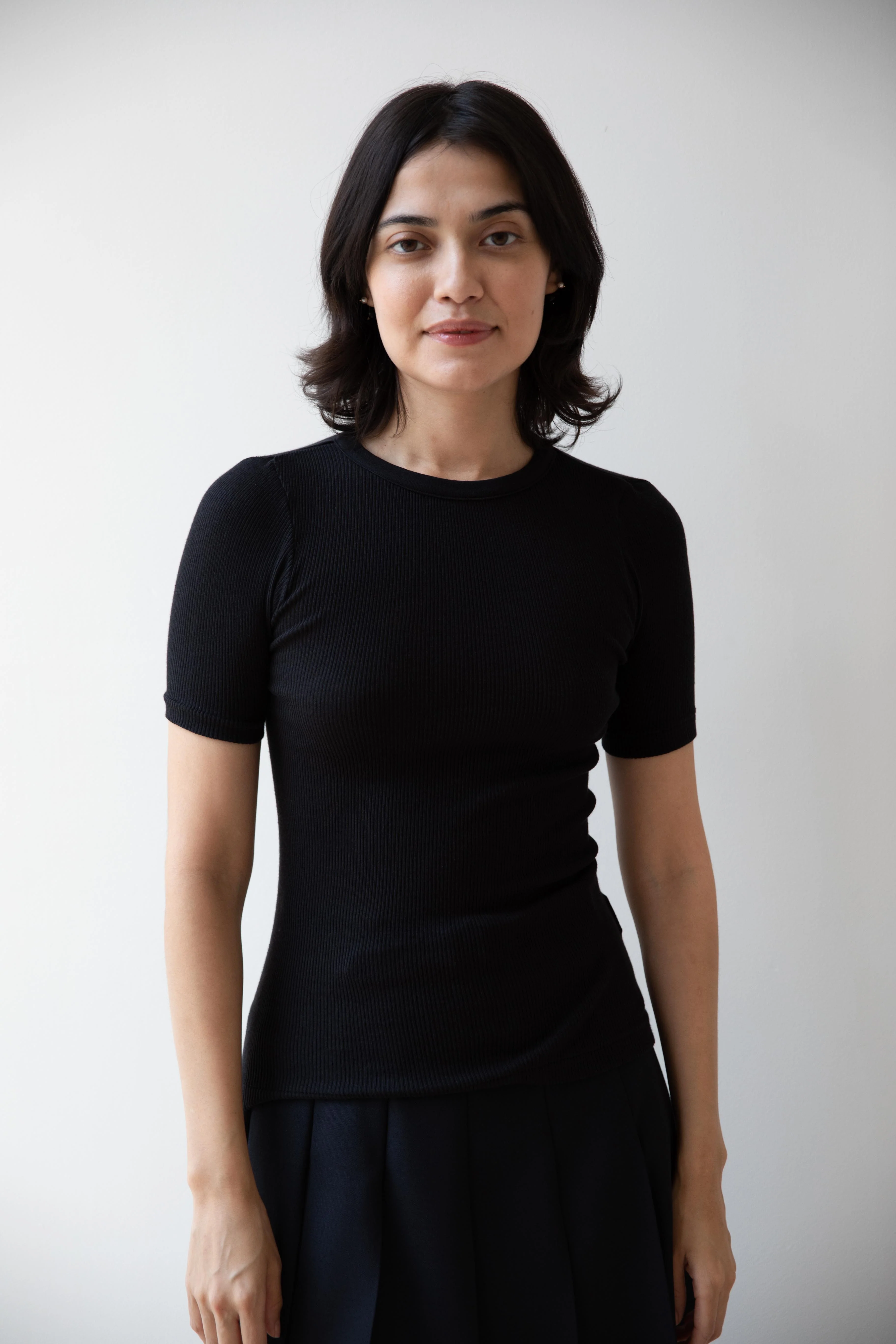 Auralee | Organic Soft Rib Tee in Black - Image 4