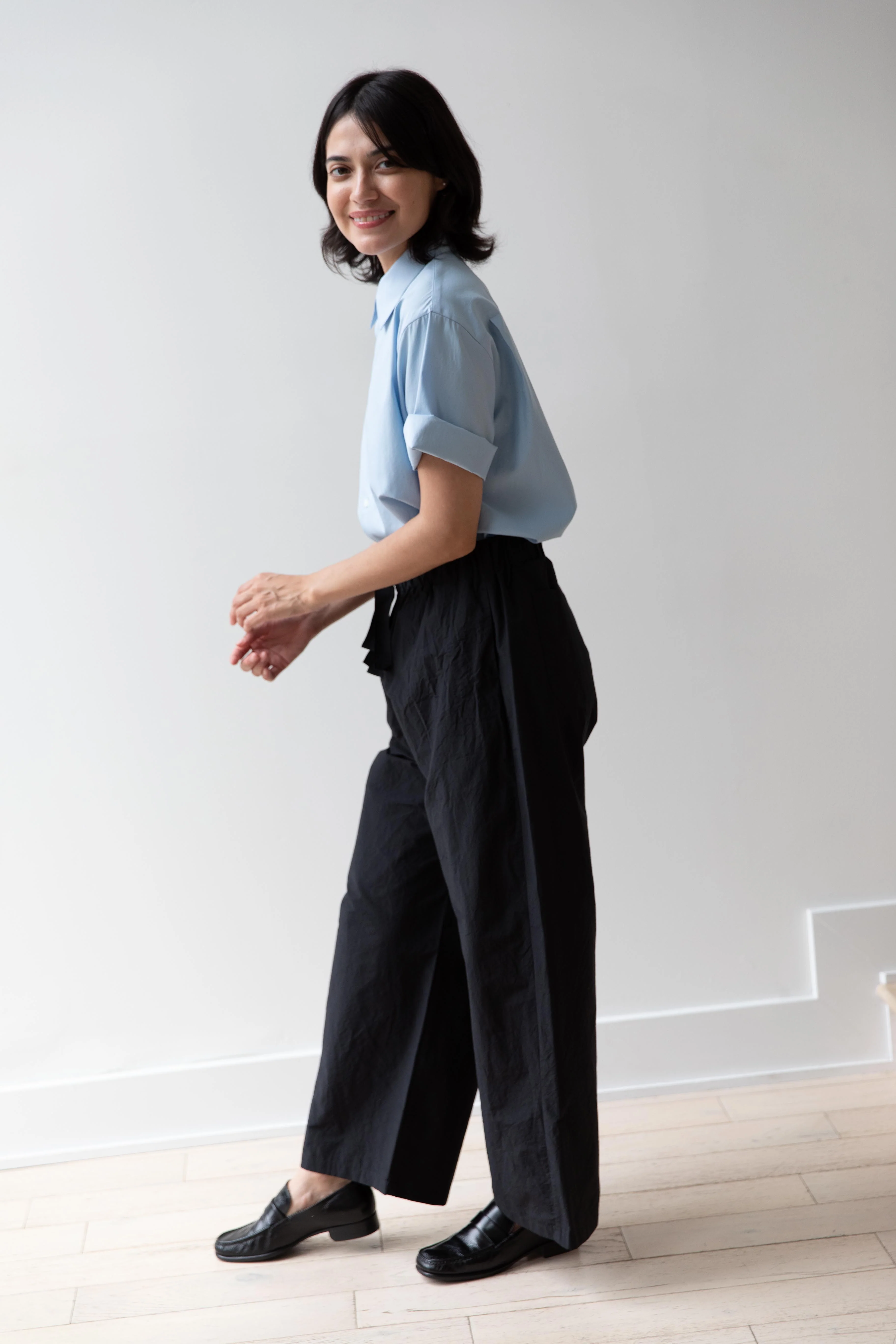 Auralee | Washed Finx Twill Half Sleeve Shirt in Light Blue - Image 35