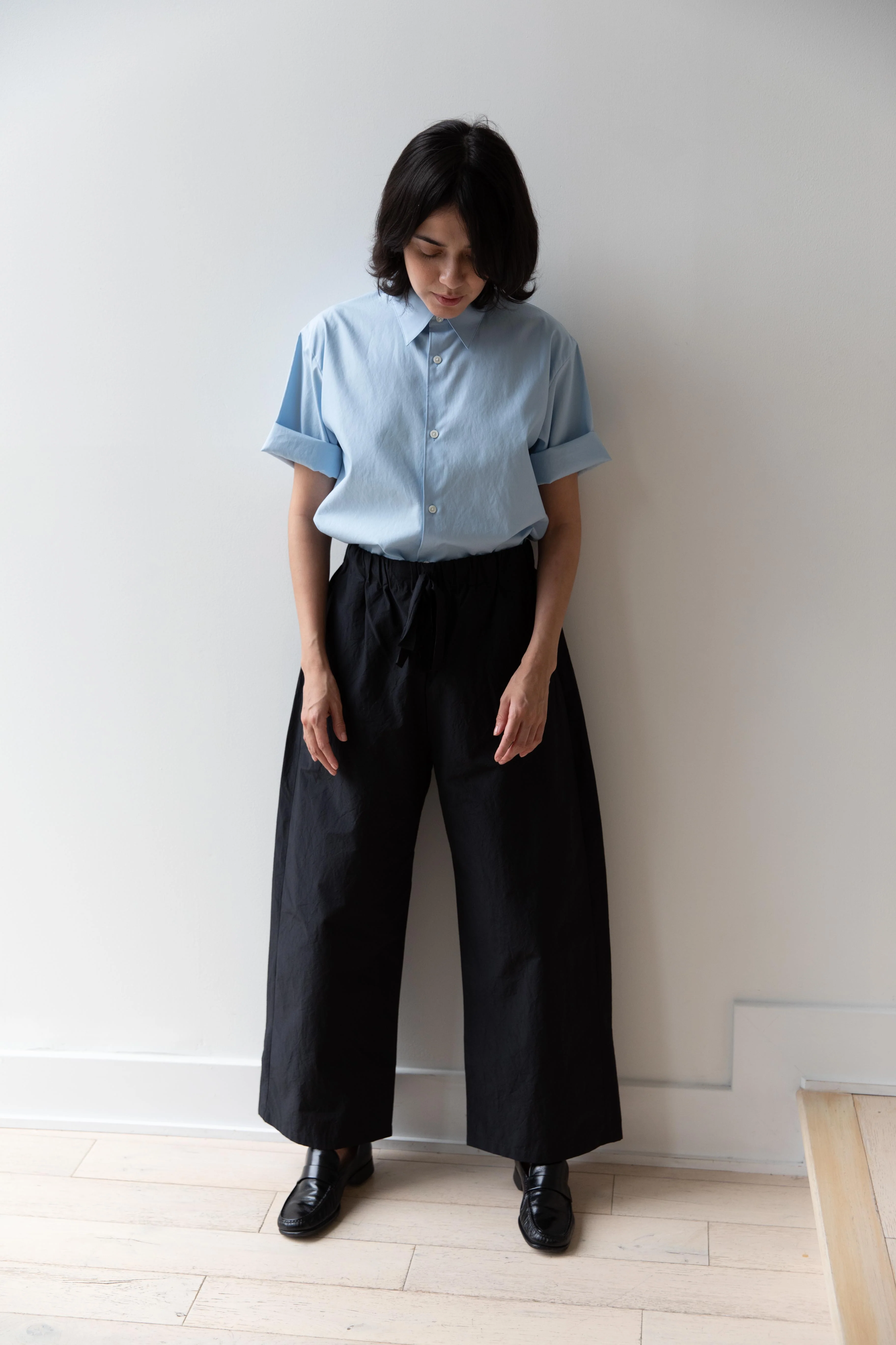 Auralee | Washed Finx Twill Half Sleeve Shirt in Light Blue - Image 40