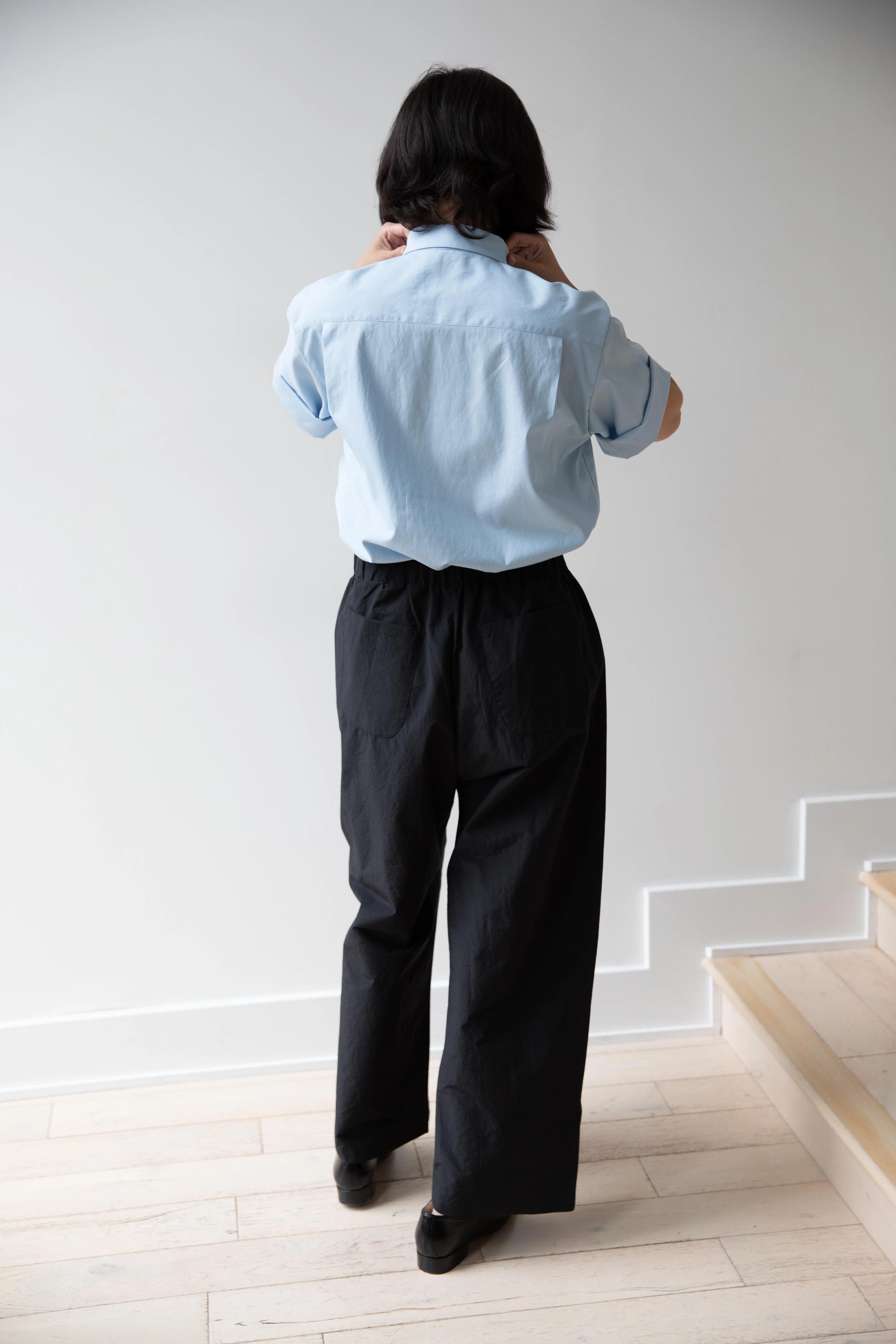 Auralee | Washed Finx Twill Half Sleeve Shirt in Light Blue - Image 48