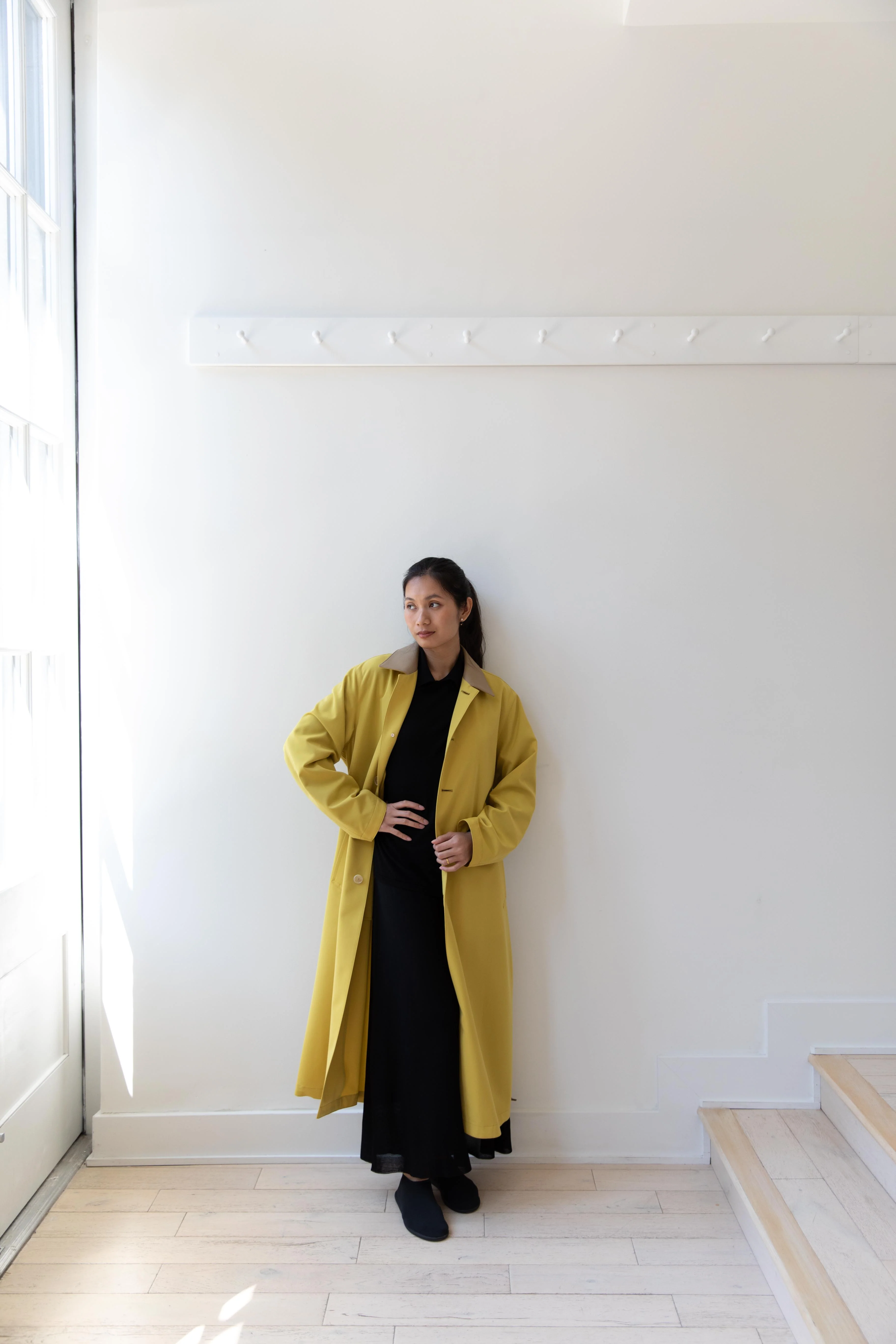 Auralee | Wool Max Canvas Coat in Mustard Yellow - Image 16
