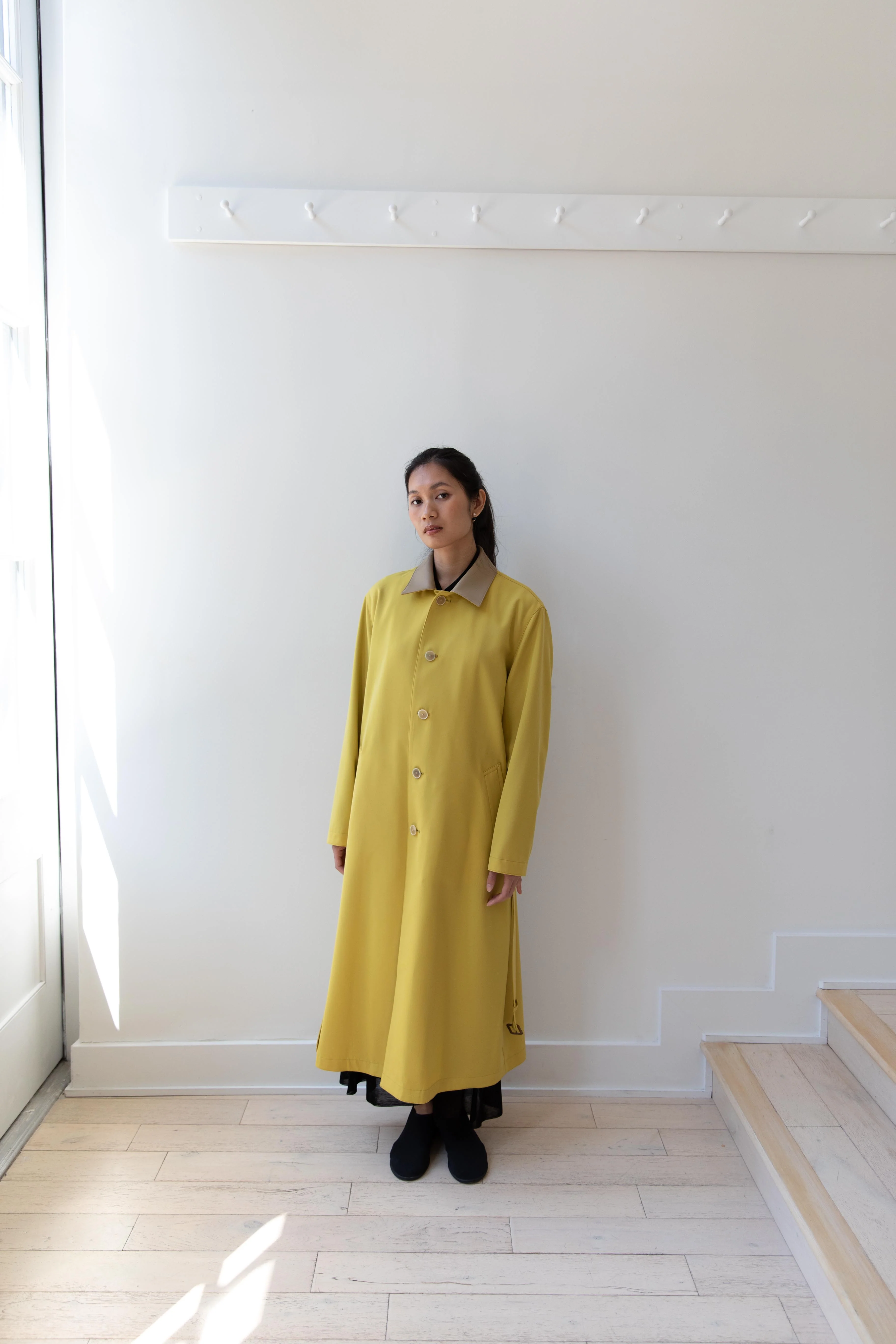 Auralee | Wool Max Canvas Coat in Mustard Yellow - Image 35