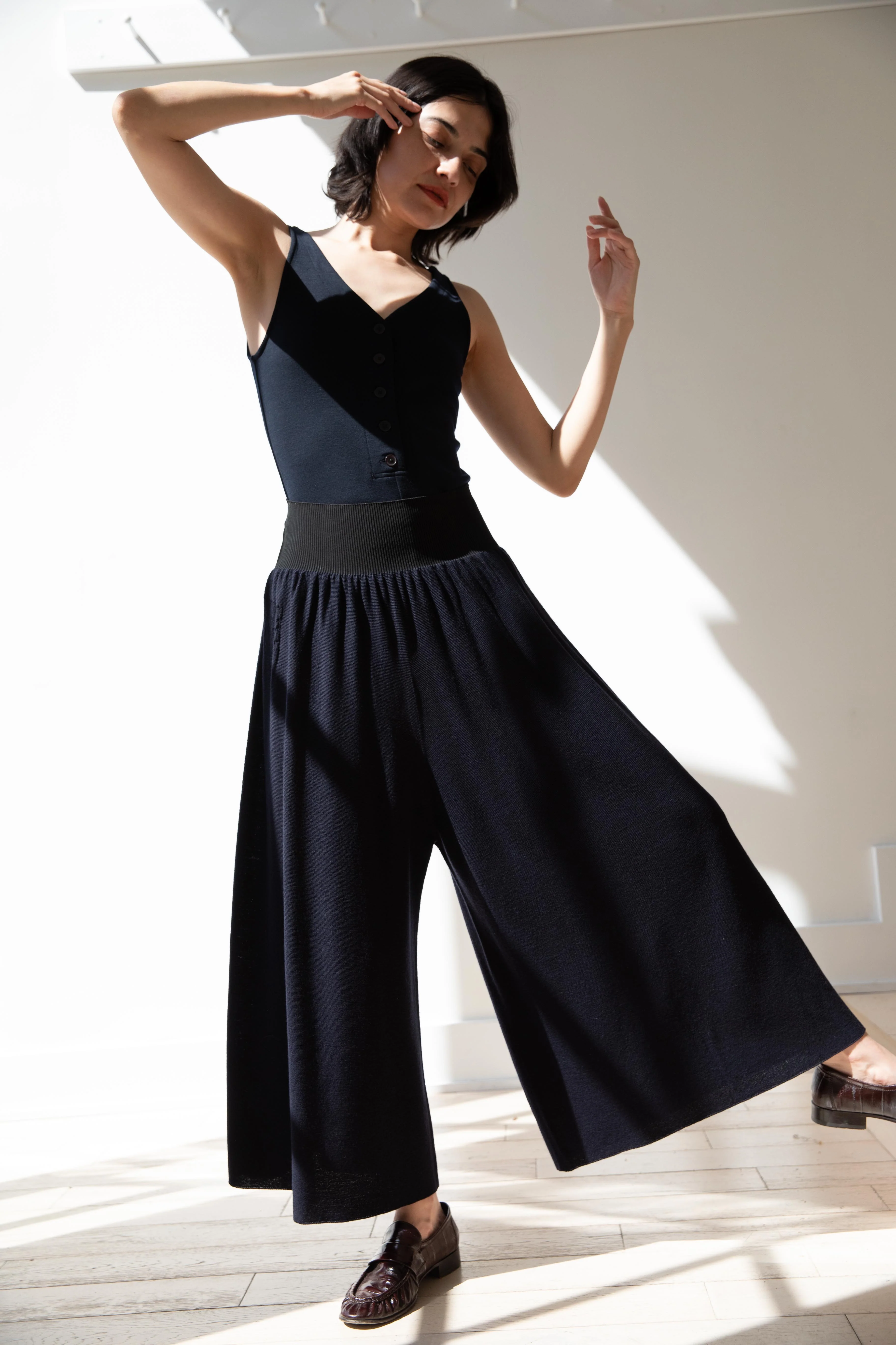 Auralee | Wool Stretch Double Jersey Tank in Dark Navy - Image 40