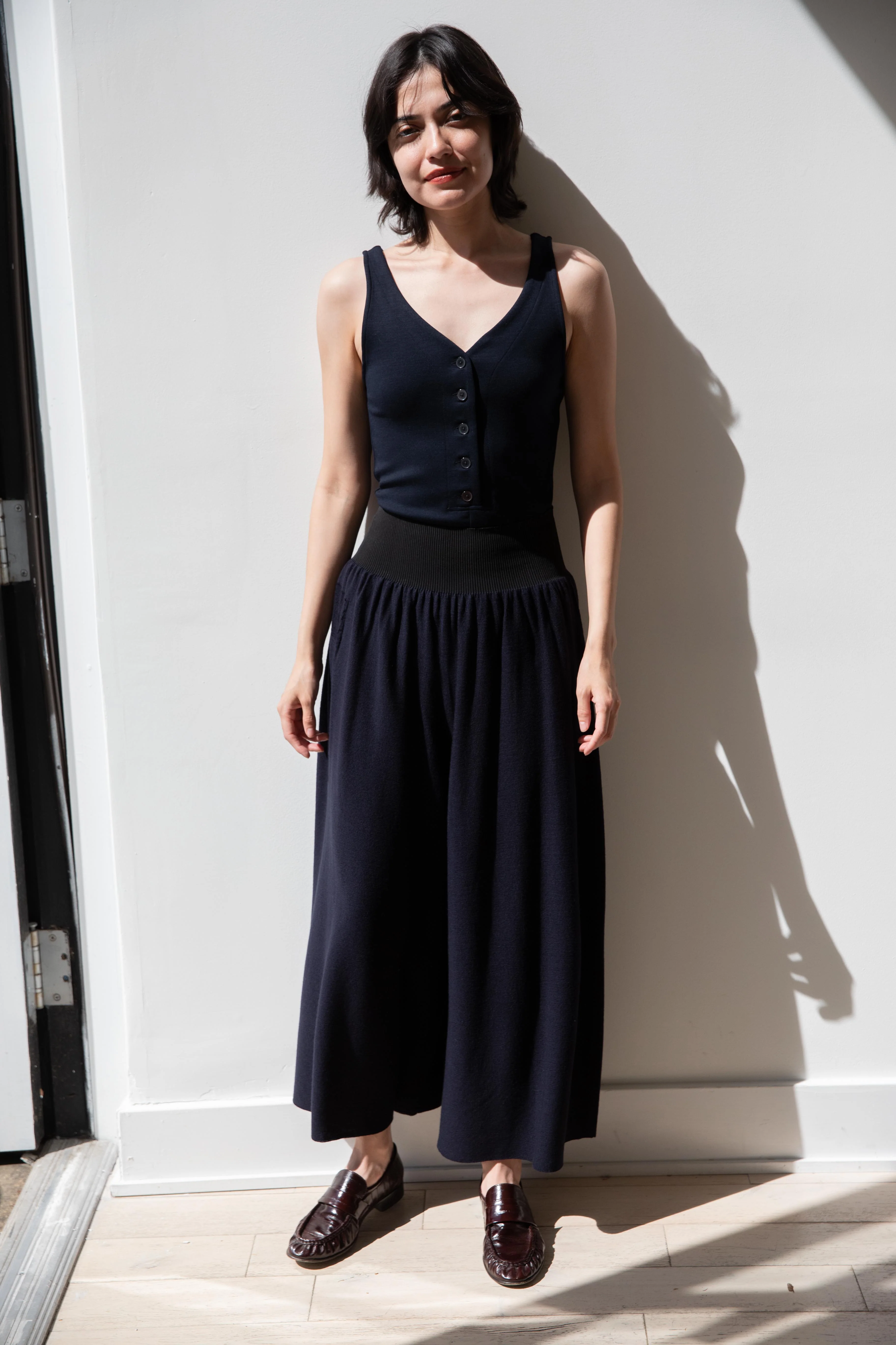Auralee | Wool Stretch Double Jersey Tank in Dark Navy - Image 60