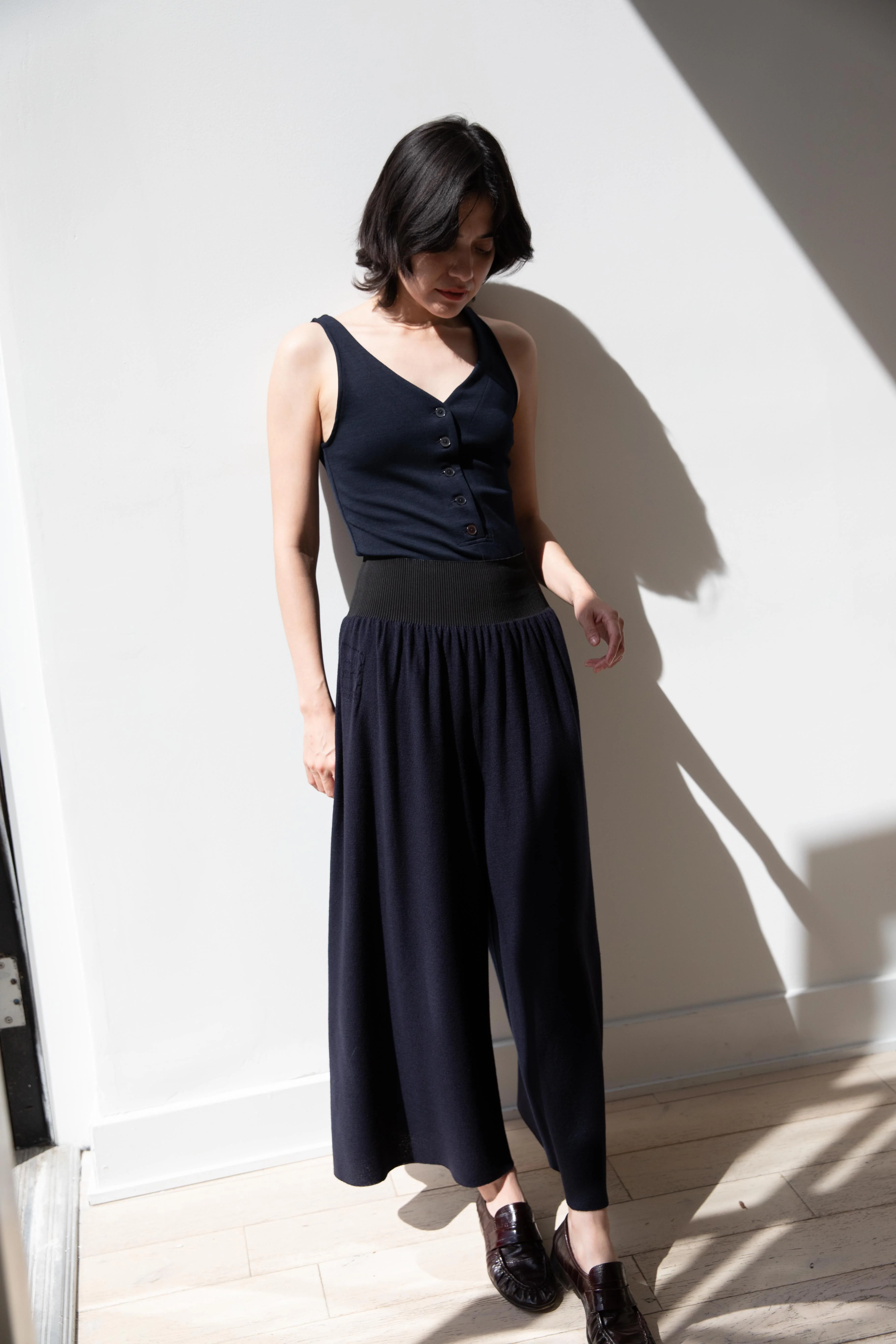 Auralee | Wool Stretch Double Jersey Tank in Dark Navy - Image 64