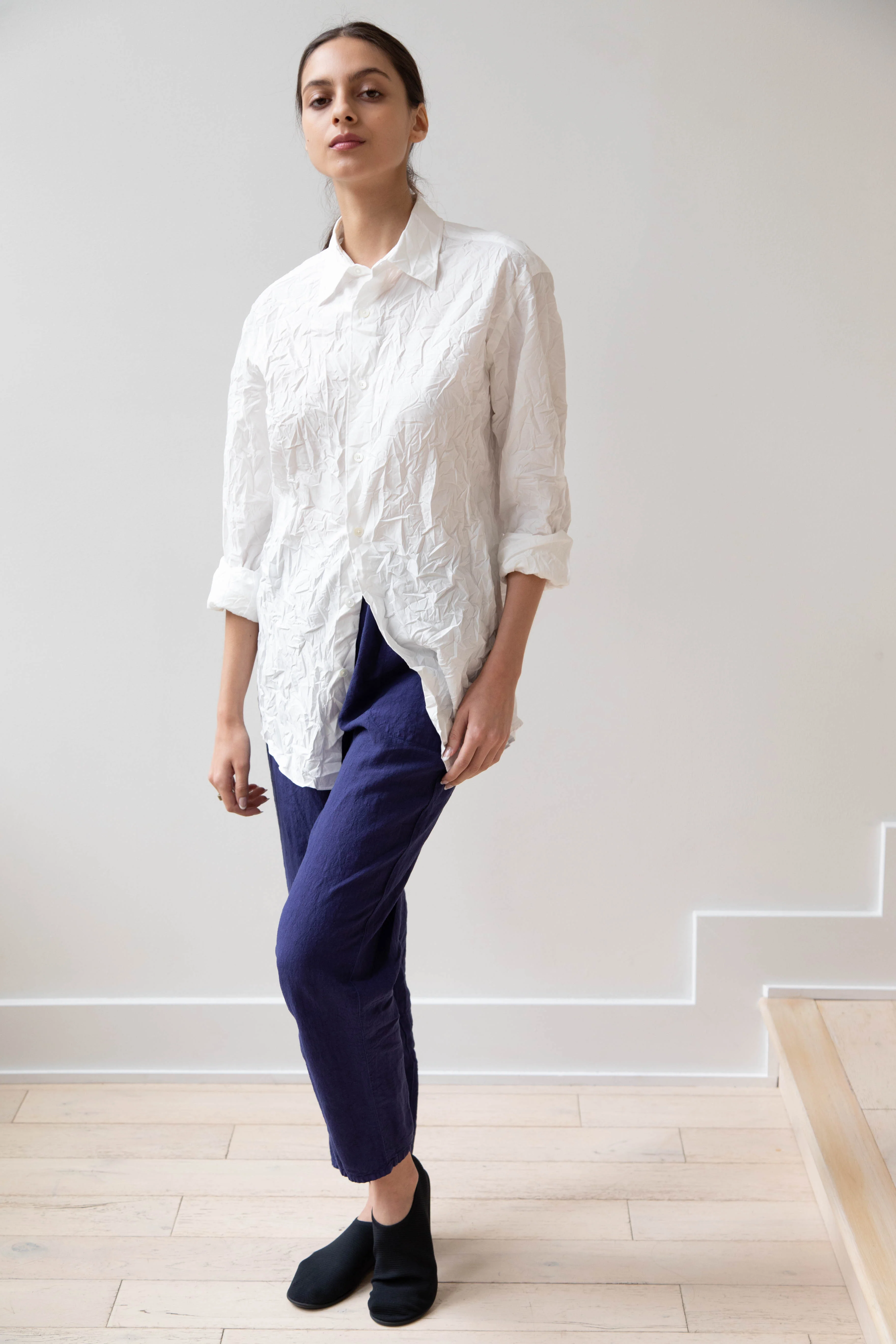 Auralee | Wrinkled Washed Finx Shirt in White - Image 36