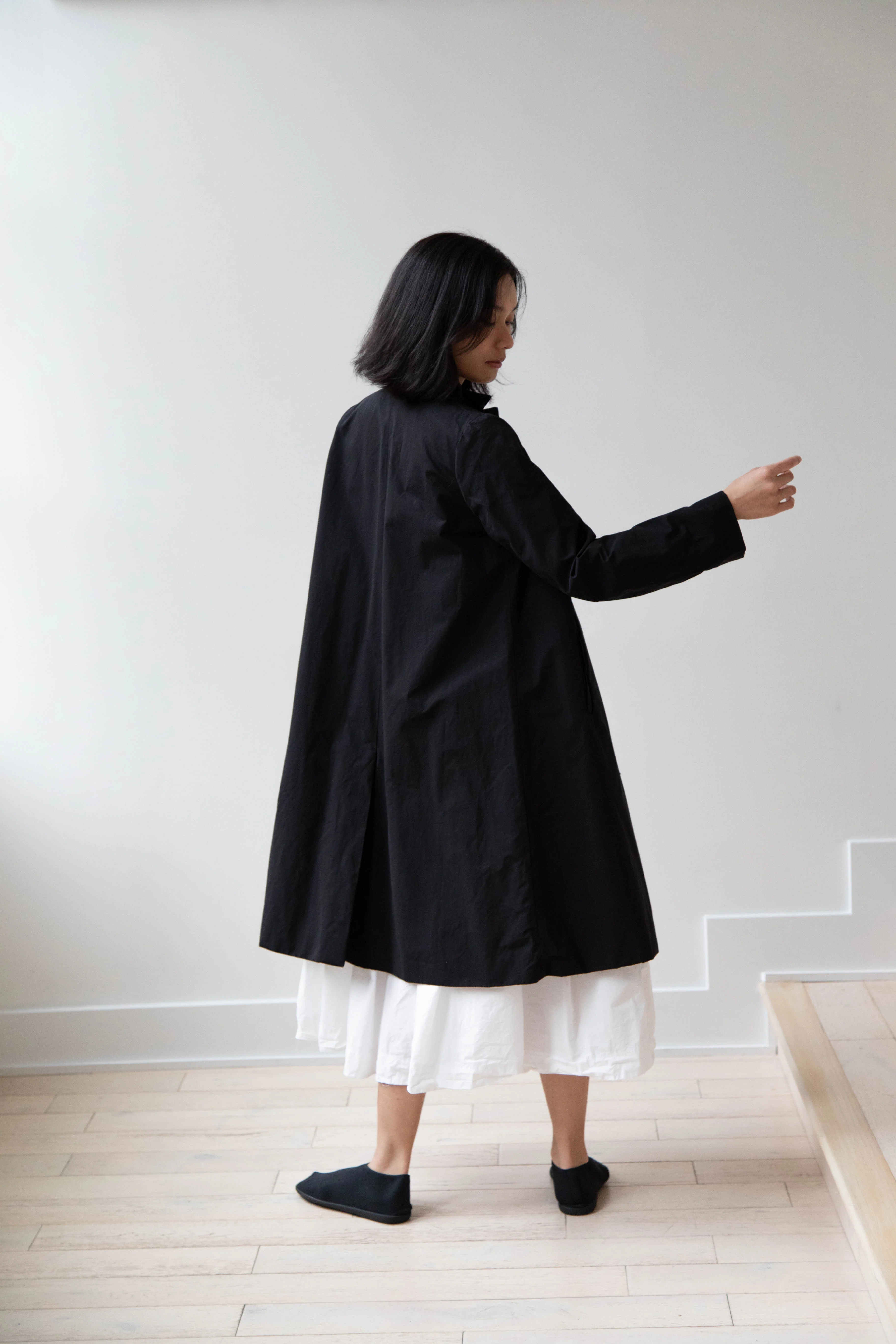 Bergfabel | Farmer Coat in Black Cotton - Image 13