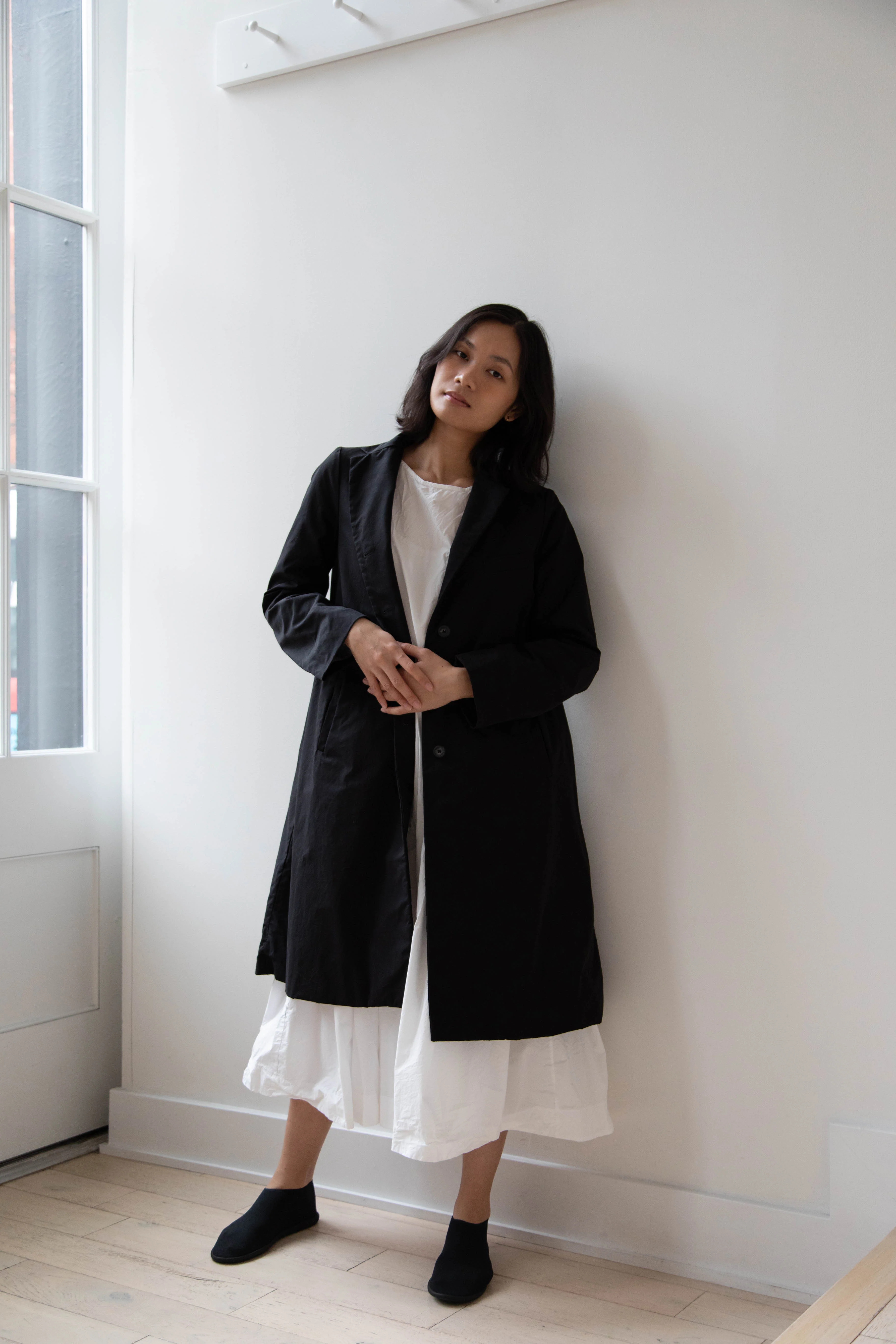 Bergfabel | Farmer Coat in Black Cotton - Image 16