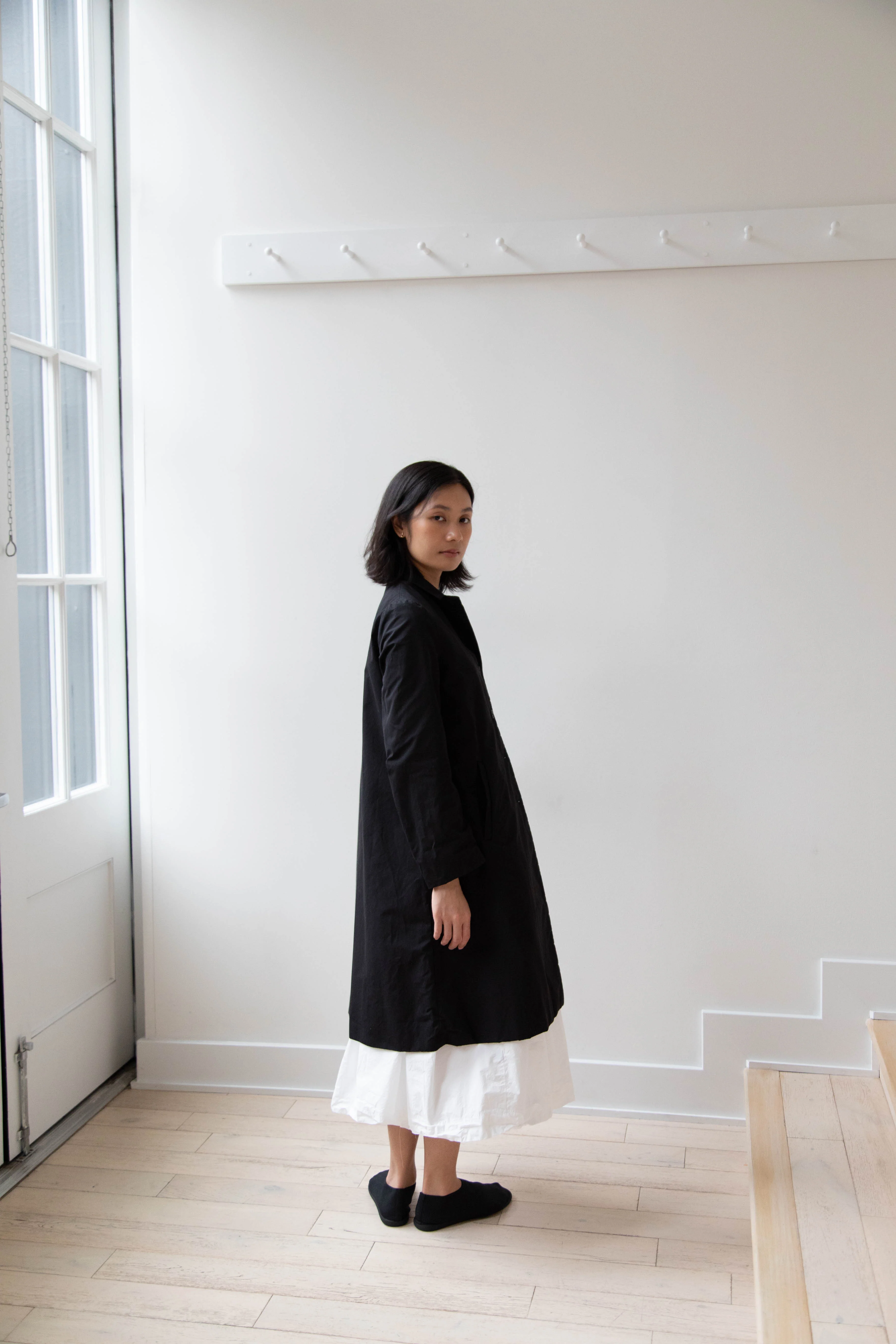 Bergfabel | Farmer Coat in Black Cotton - Image 30