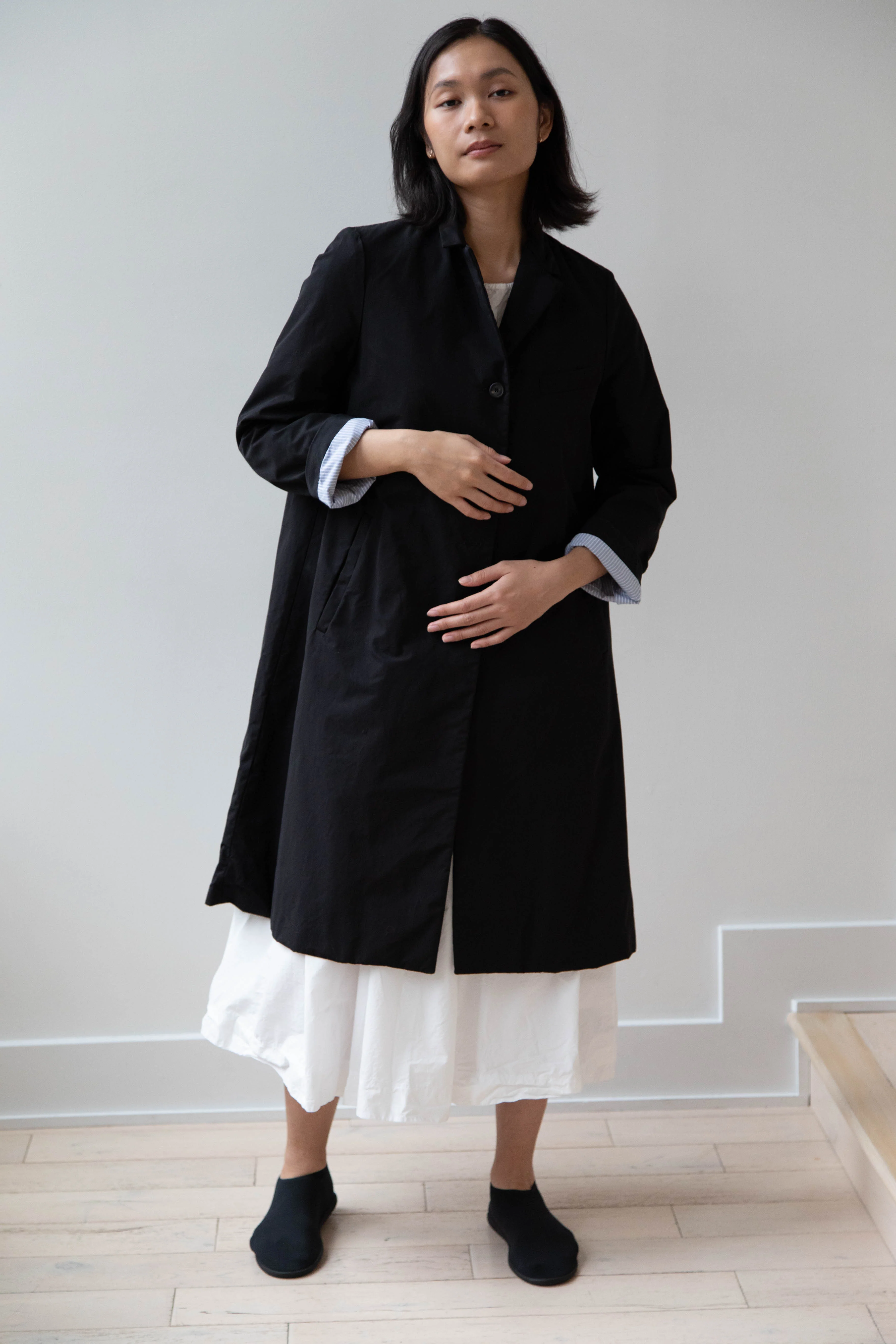 Bergfabel | Farmer Coat in Black Cotton - Image 32
