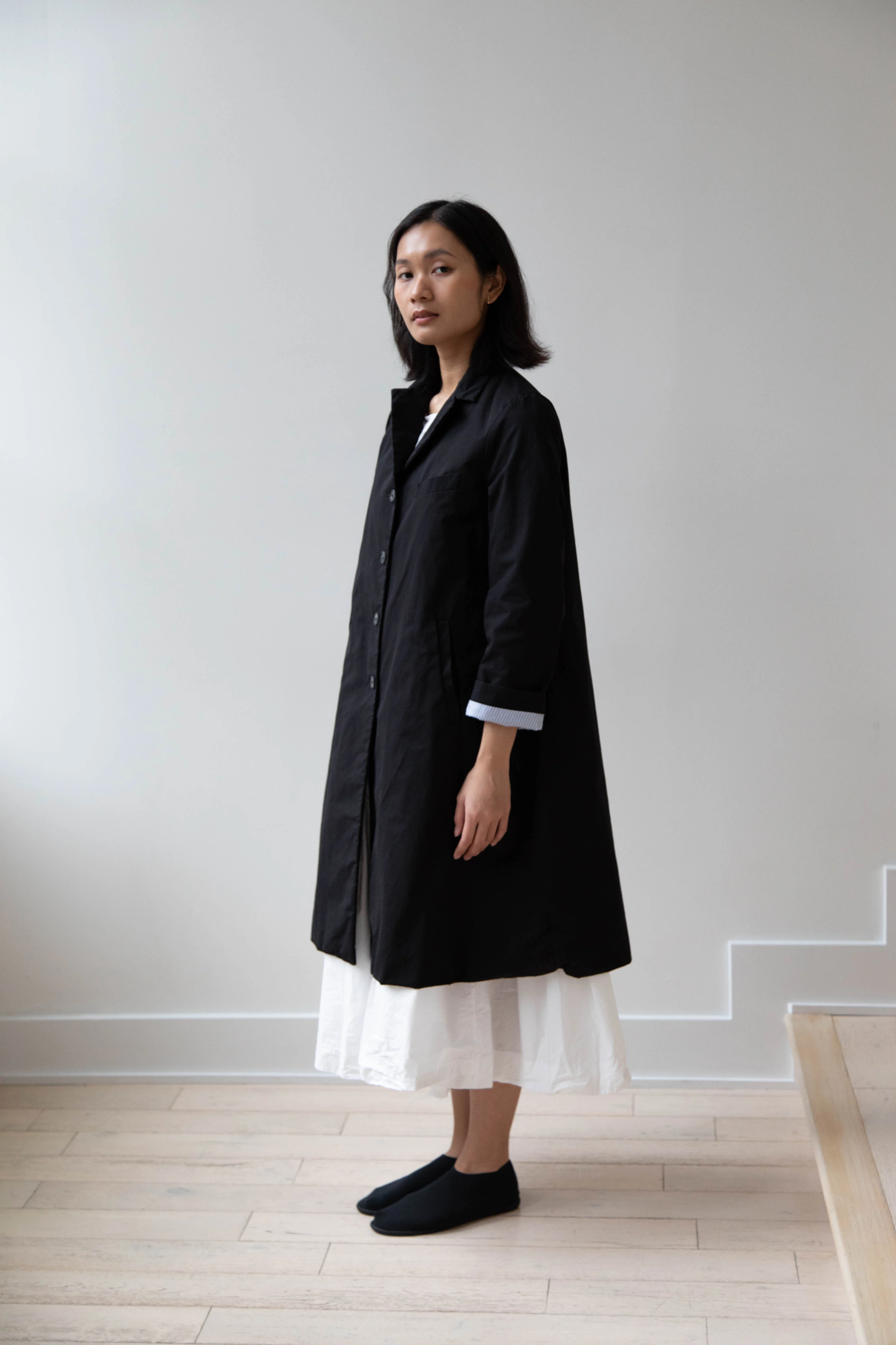 Bergfabel | Farmer Coat in Black Cotton - Image 38
