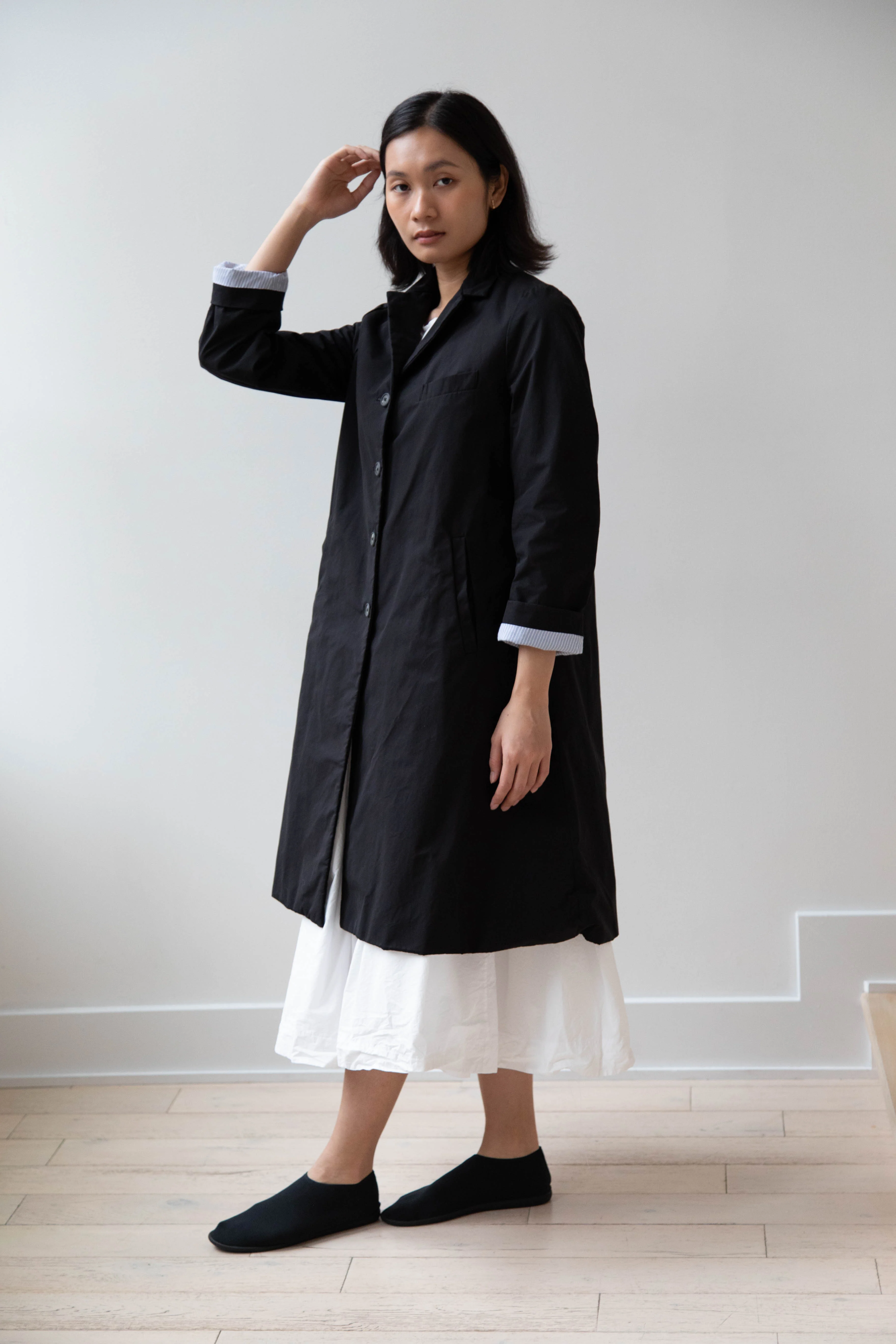 Bergfabel | Farmer Coat in Black Cotton - Image 39