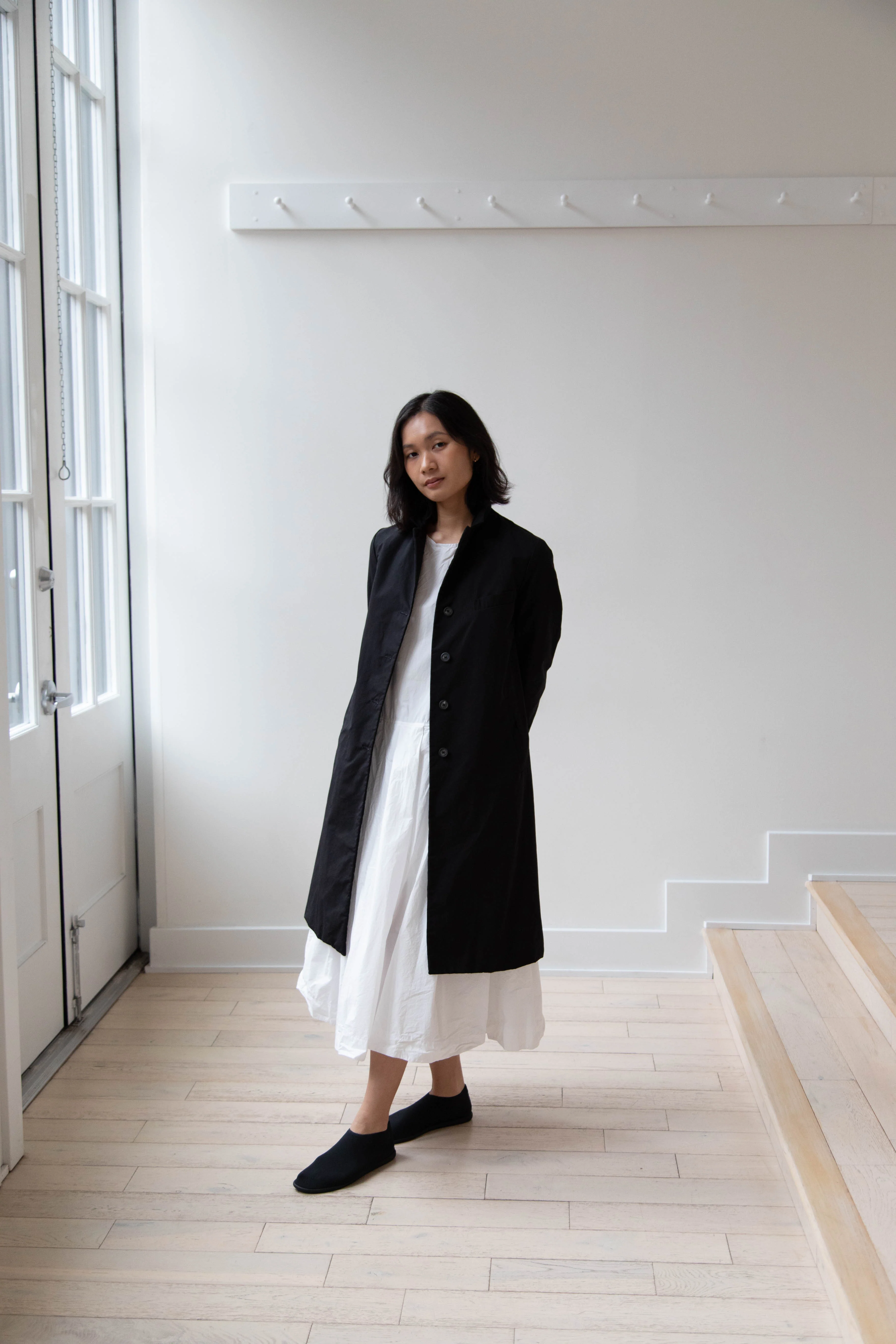 Bergfabel | Farmer Coat in Black Cotton - Image 8