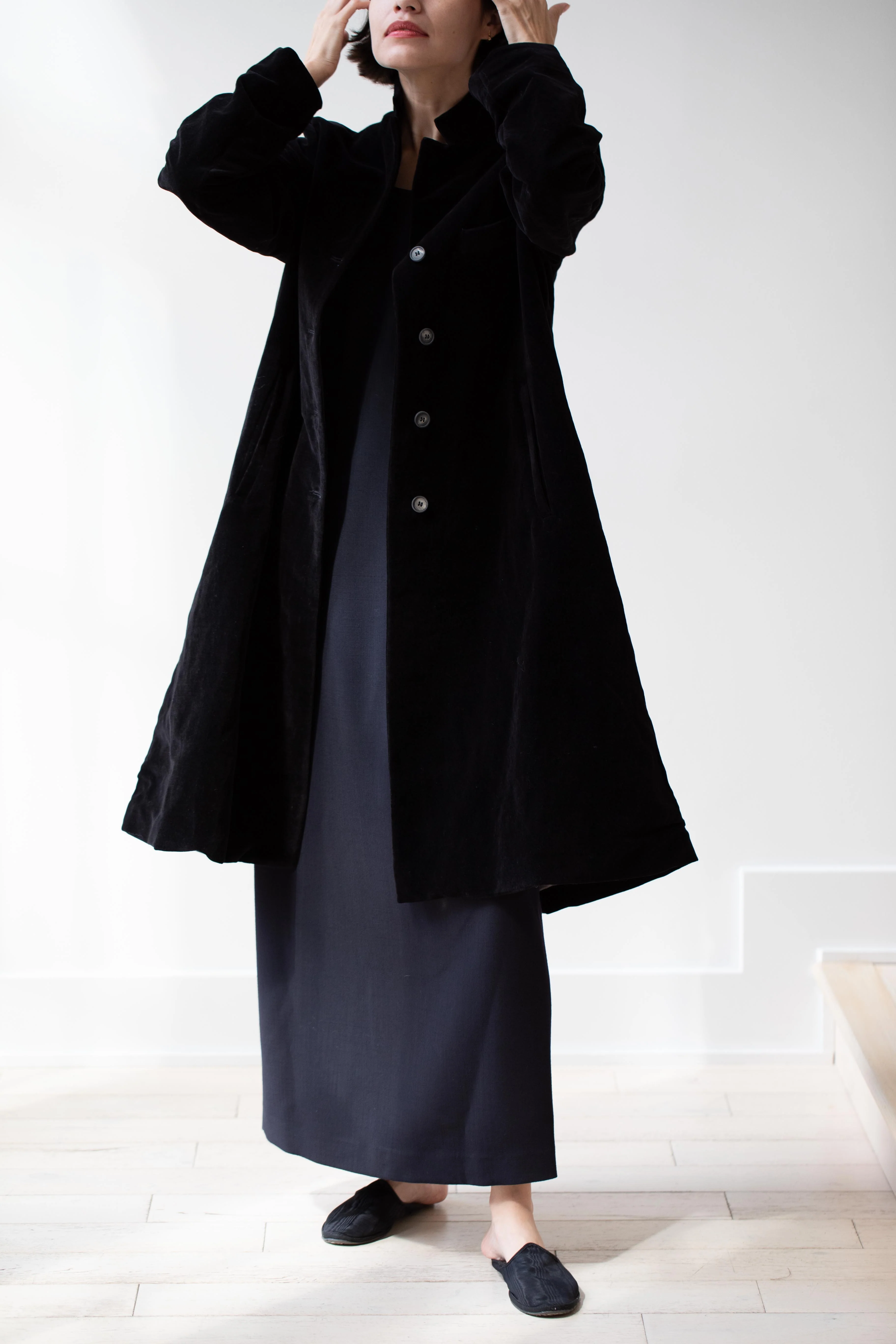Bergfabel | Farmer Coat in Black Velvet - Image 14