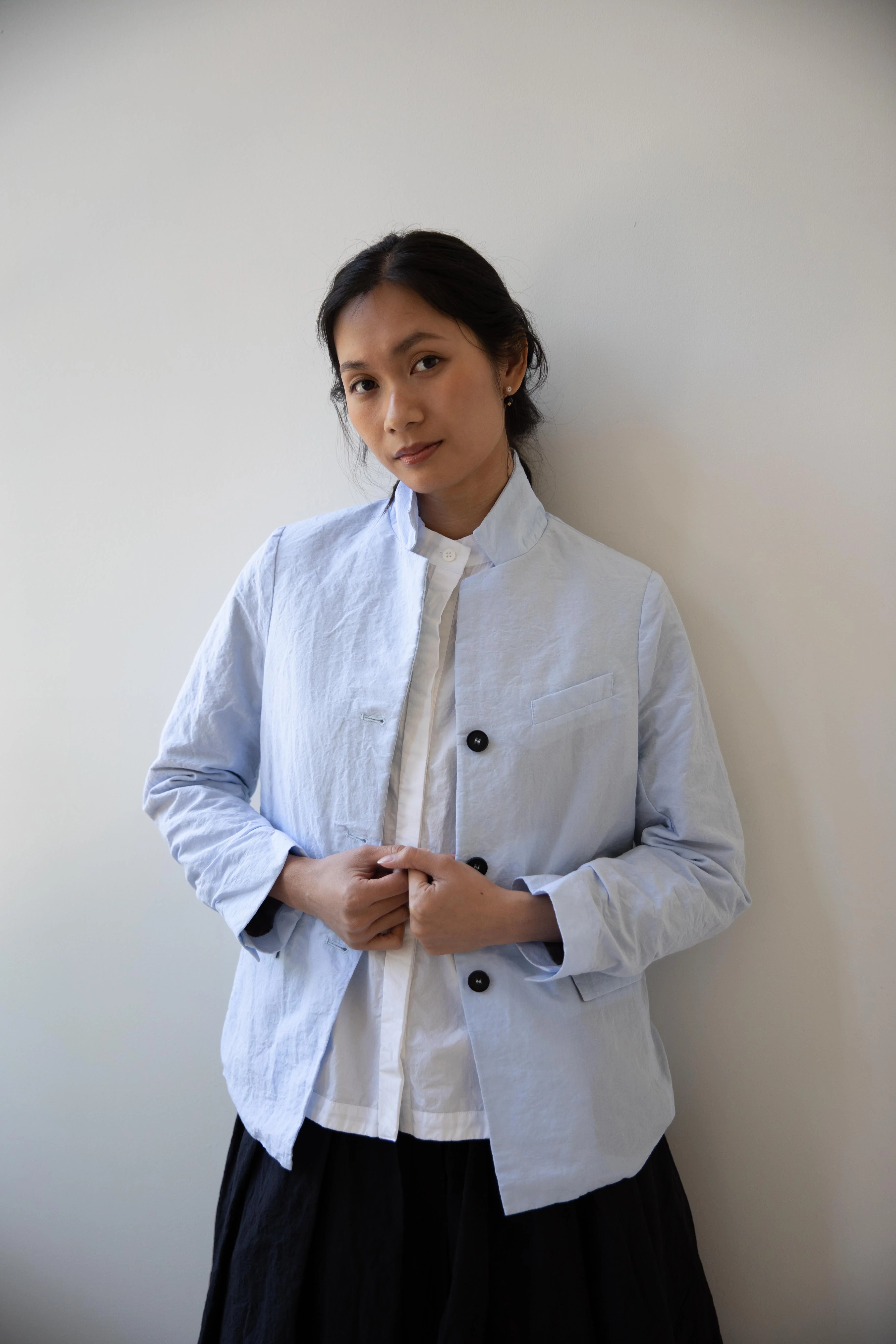 Bergfabel | Giulia Jacket in Light Blue Cotton Linen - Image 14