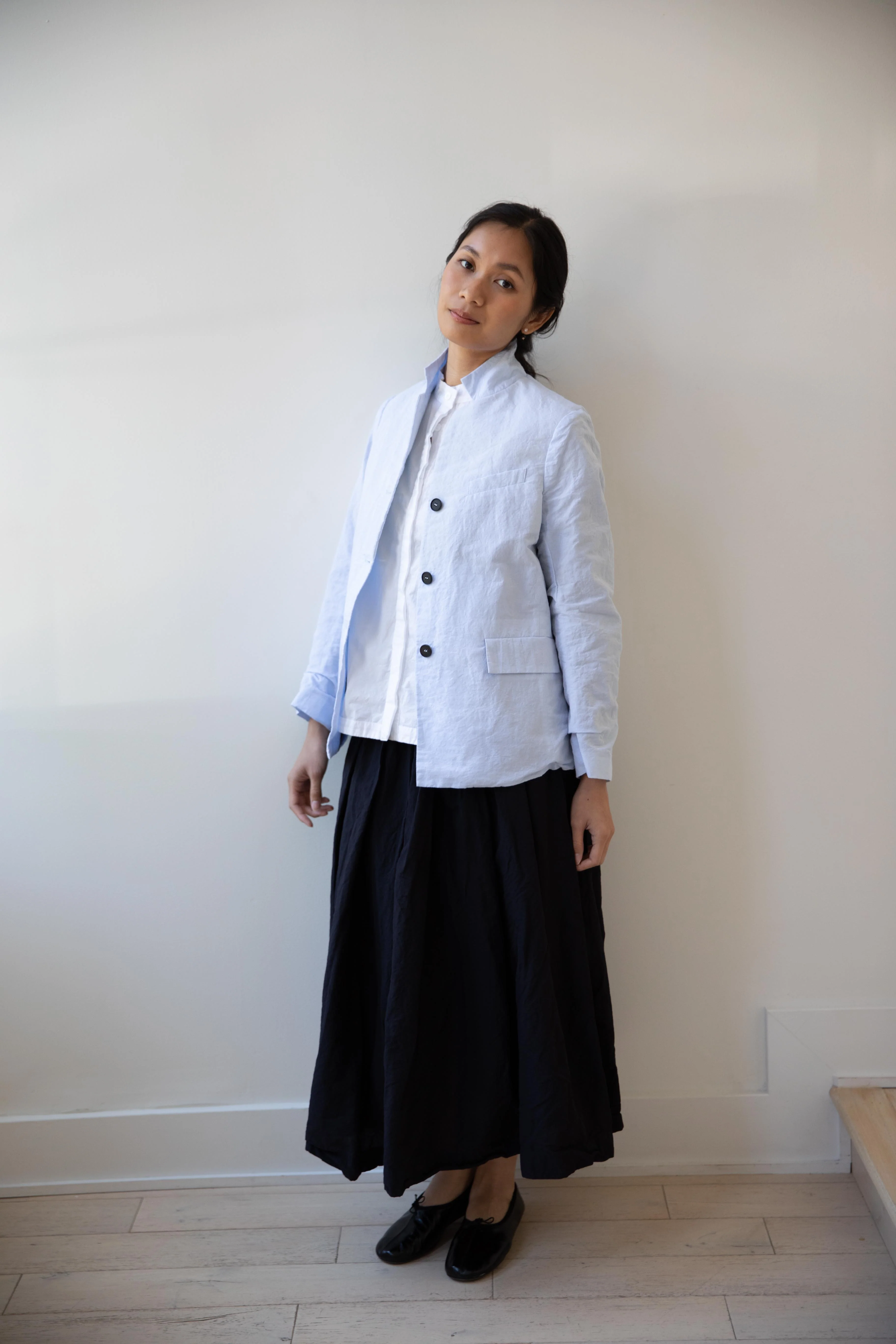 Bergfabel | Giulia Jacket in Light Blue Cotton Linen - Image 16
