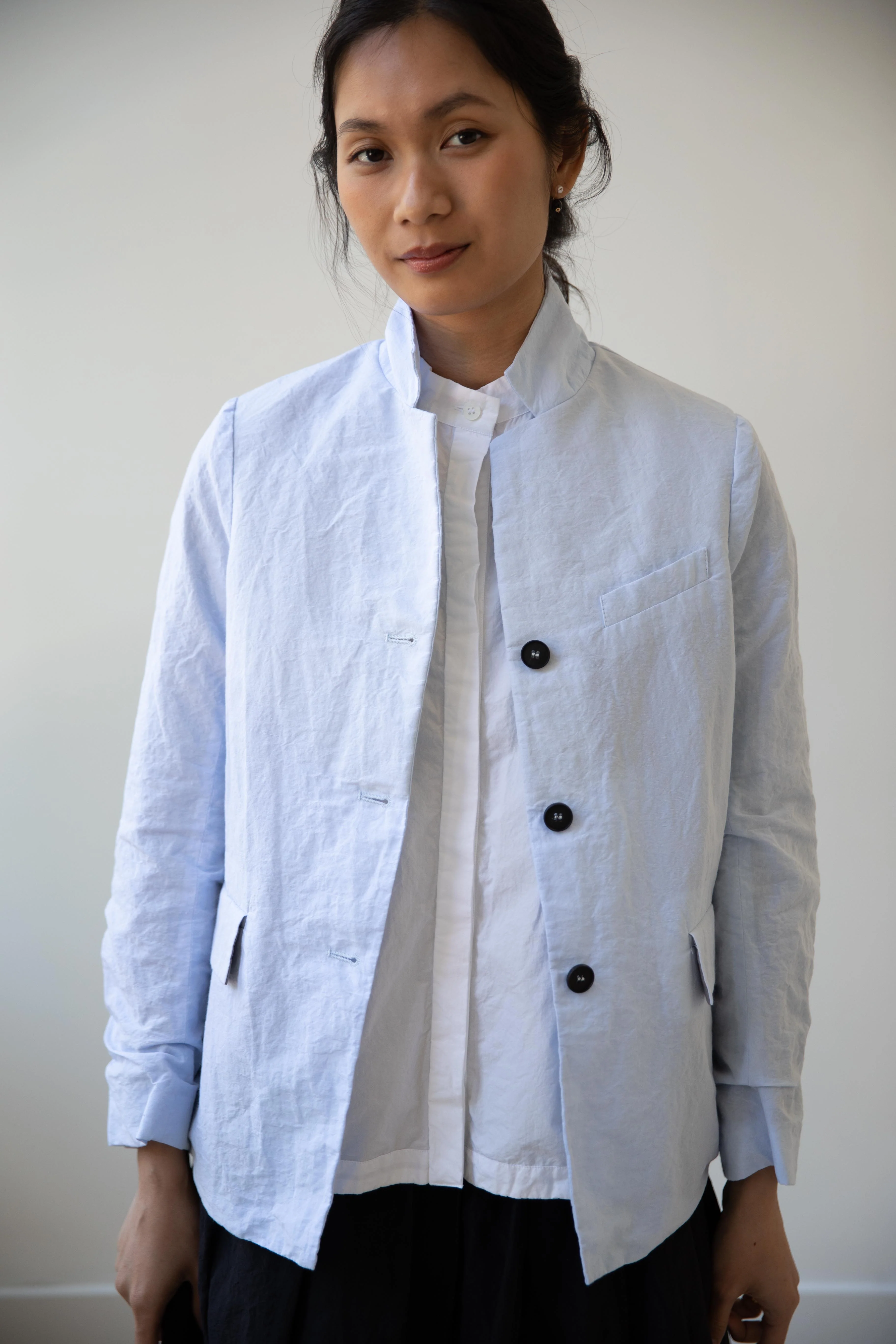 Bergfabel | Giulia Jacket in Light Blue Cotton Linen - Image 2