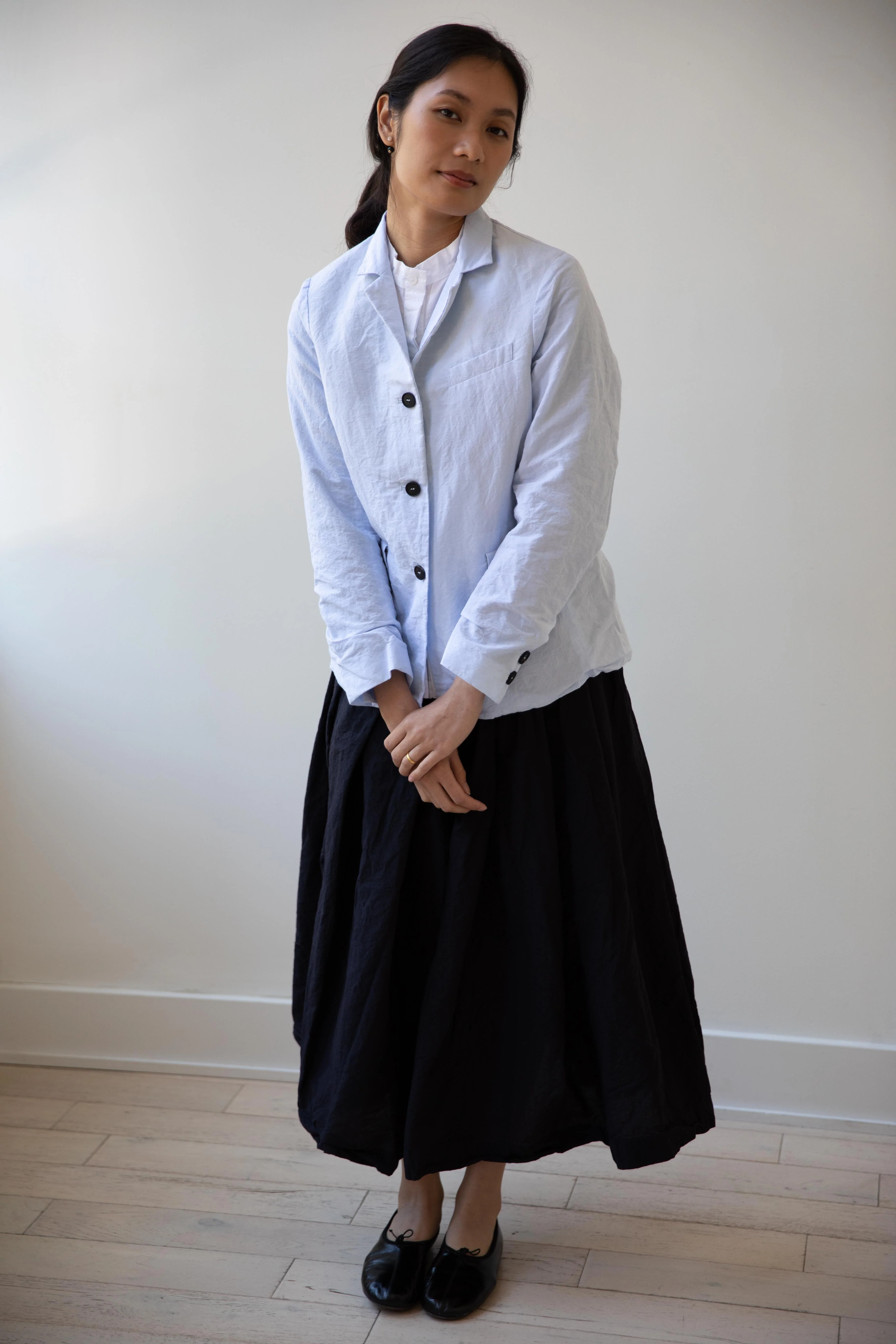 Bergfabel | Giulia Jacket in Light Blue Cotton Linen - Image 21