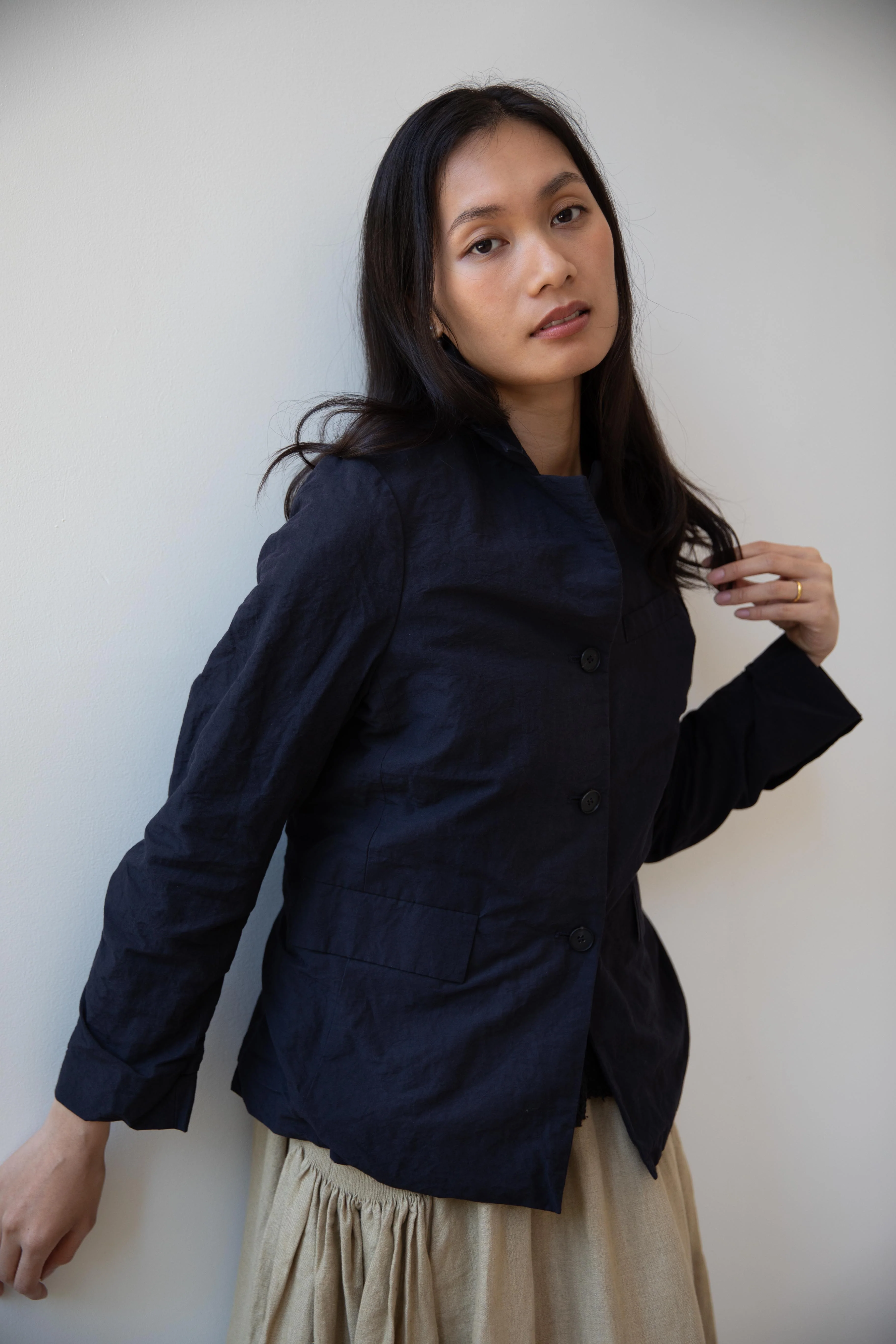 Bergfabel | Giulia Jacket in Midnight Cotton Linen - Image 17