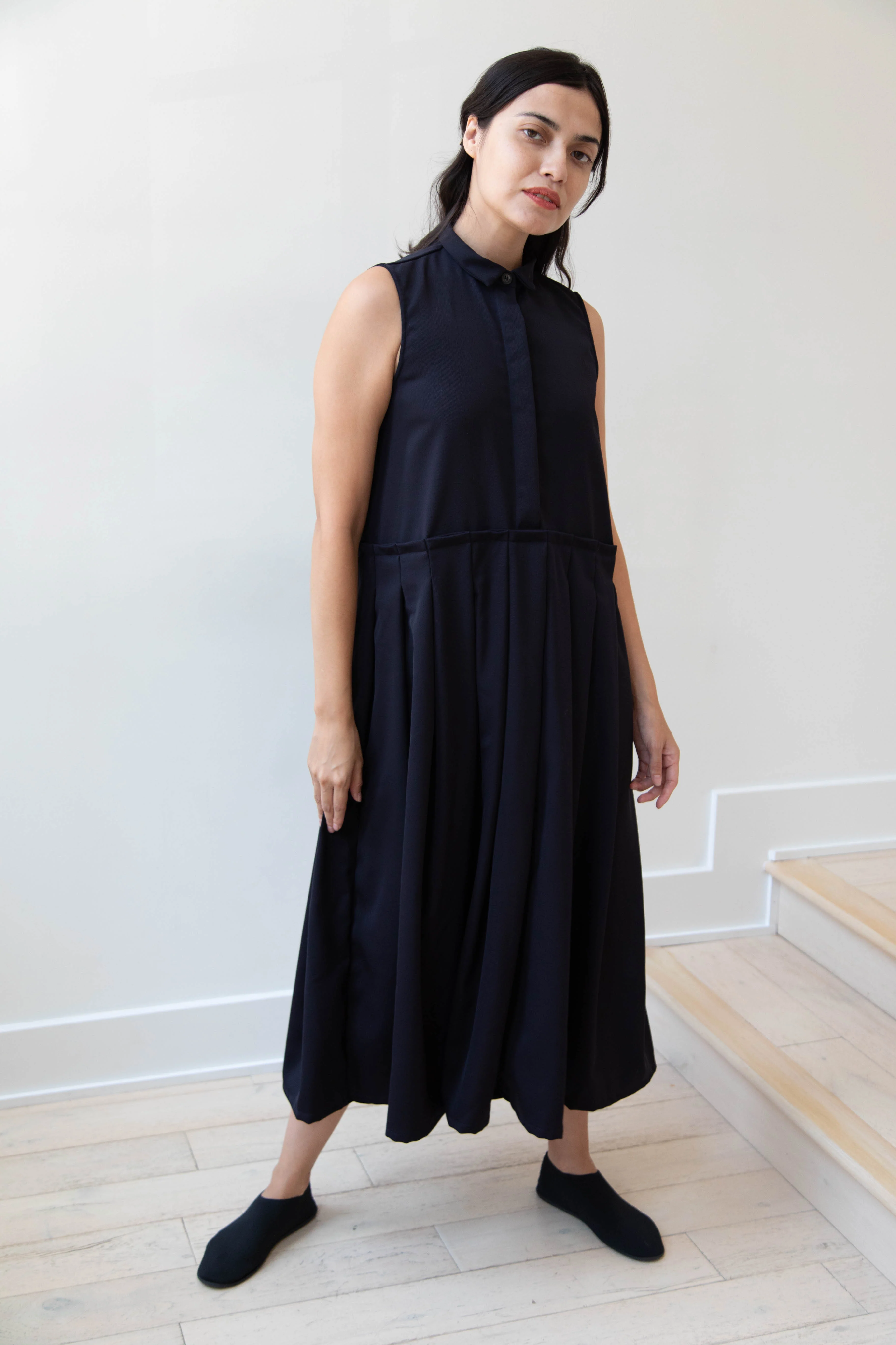 Bergfabel | Katherine Dress in Navy Wool - Image 30