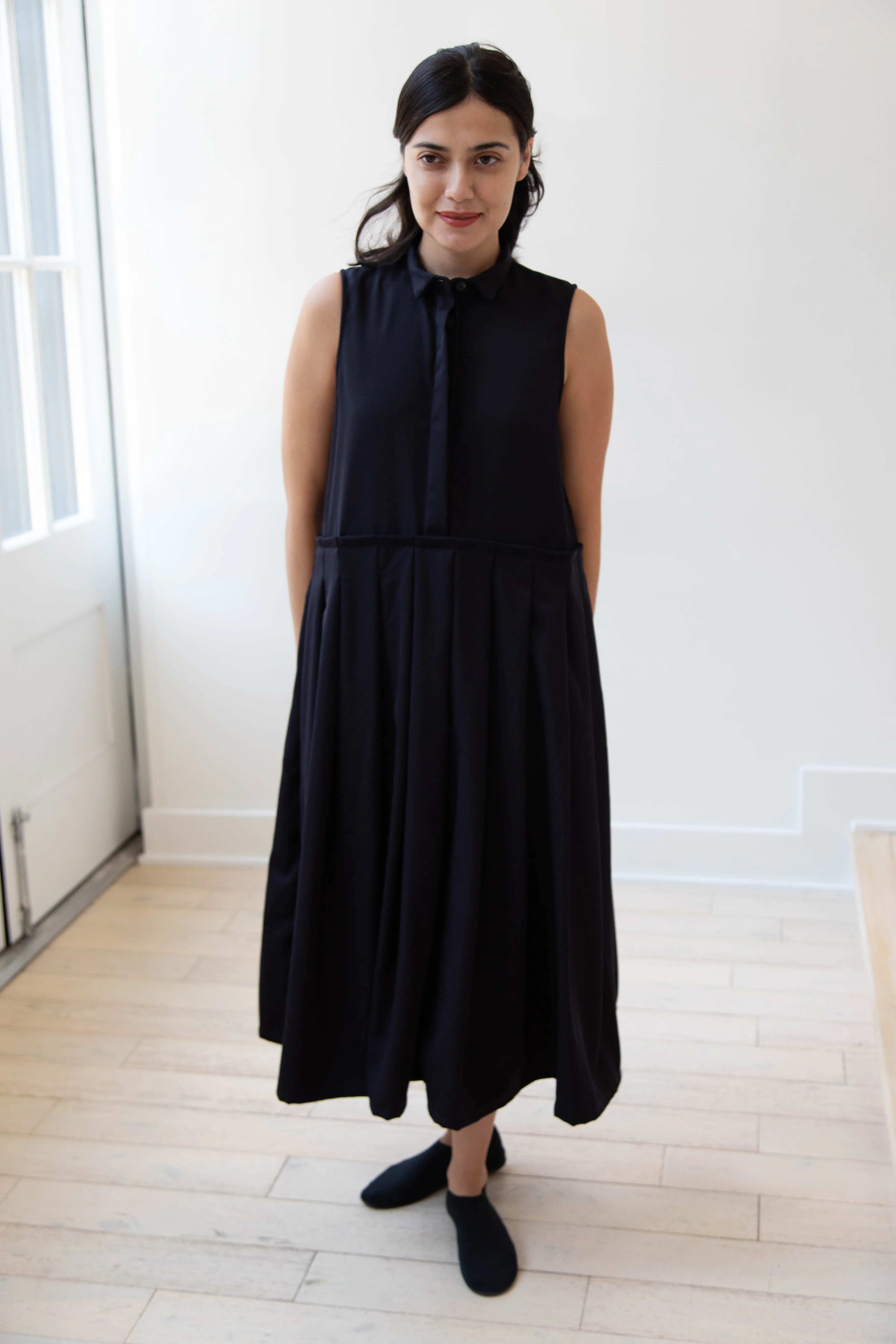 Bergfabel | Katherine Dress in Navy Wool - Image 9