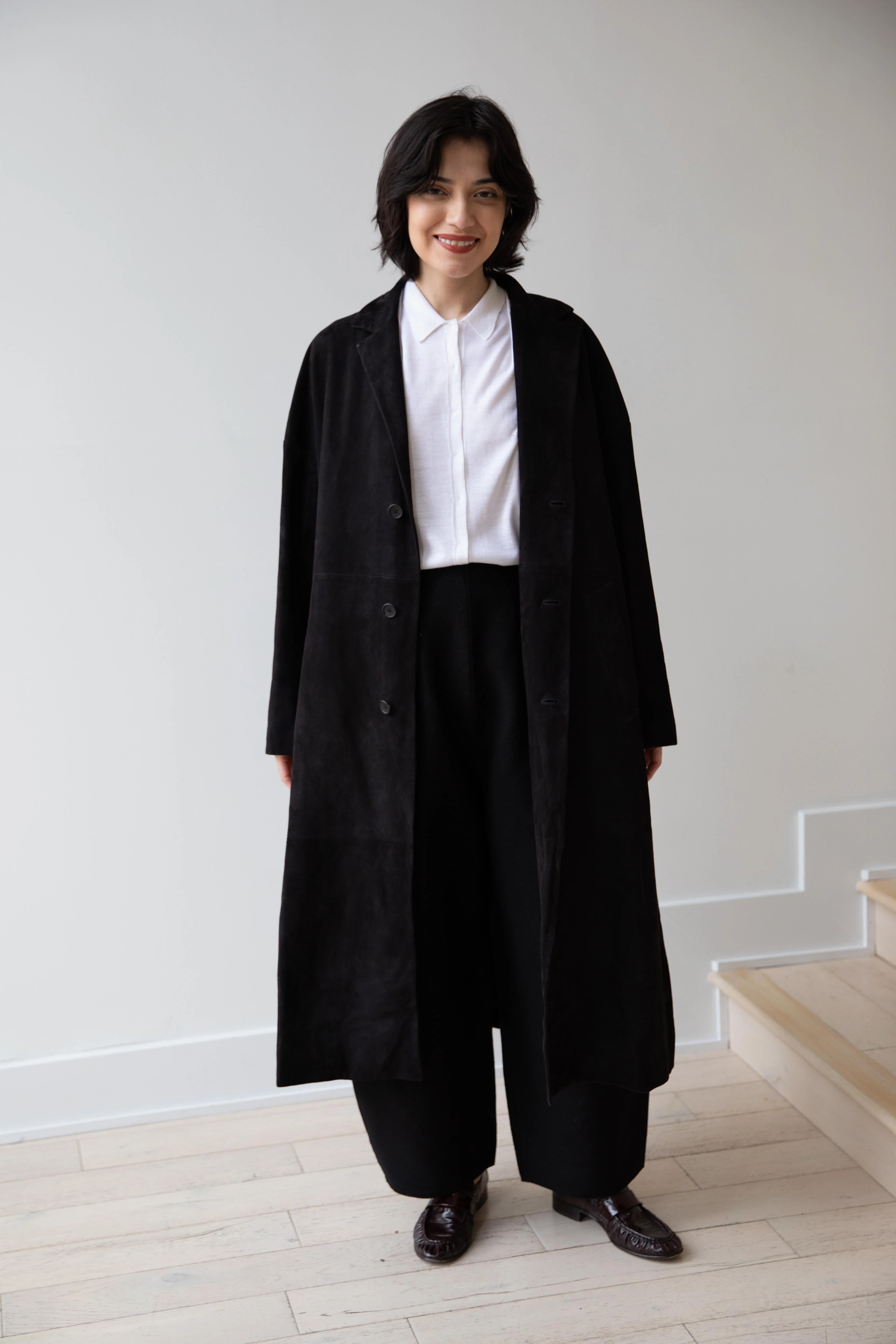 Bergfabel | Suede Leather Ben Coat in Black - Image 6