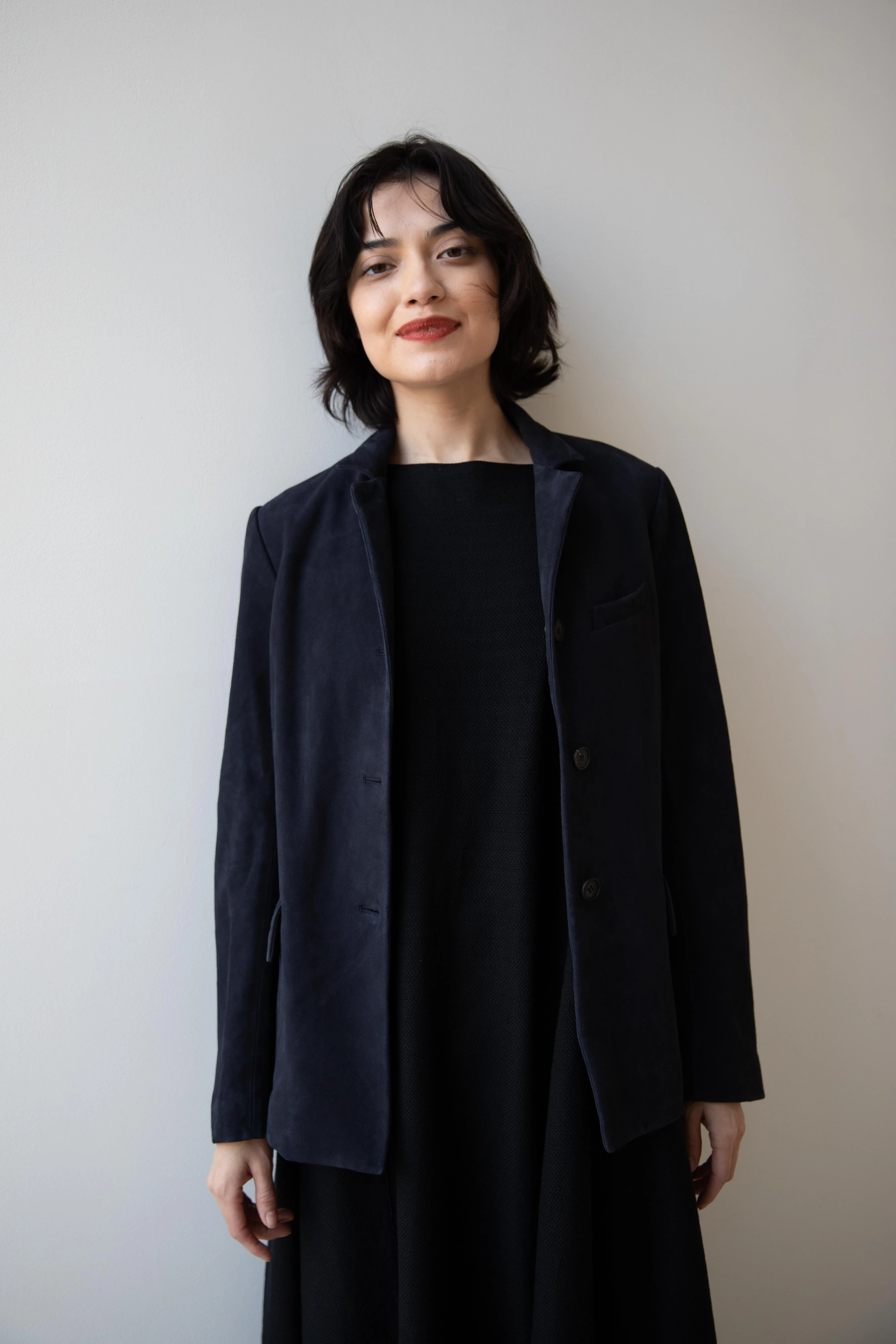 Bergfabel | Suede Leather Giulia Jacket in Navy - Image 29