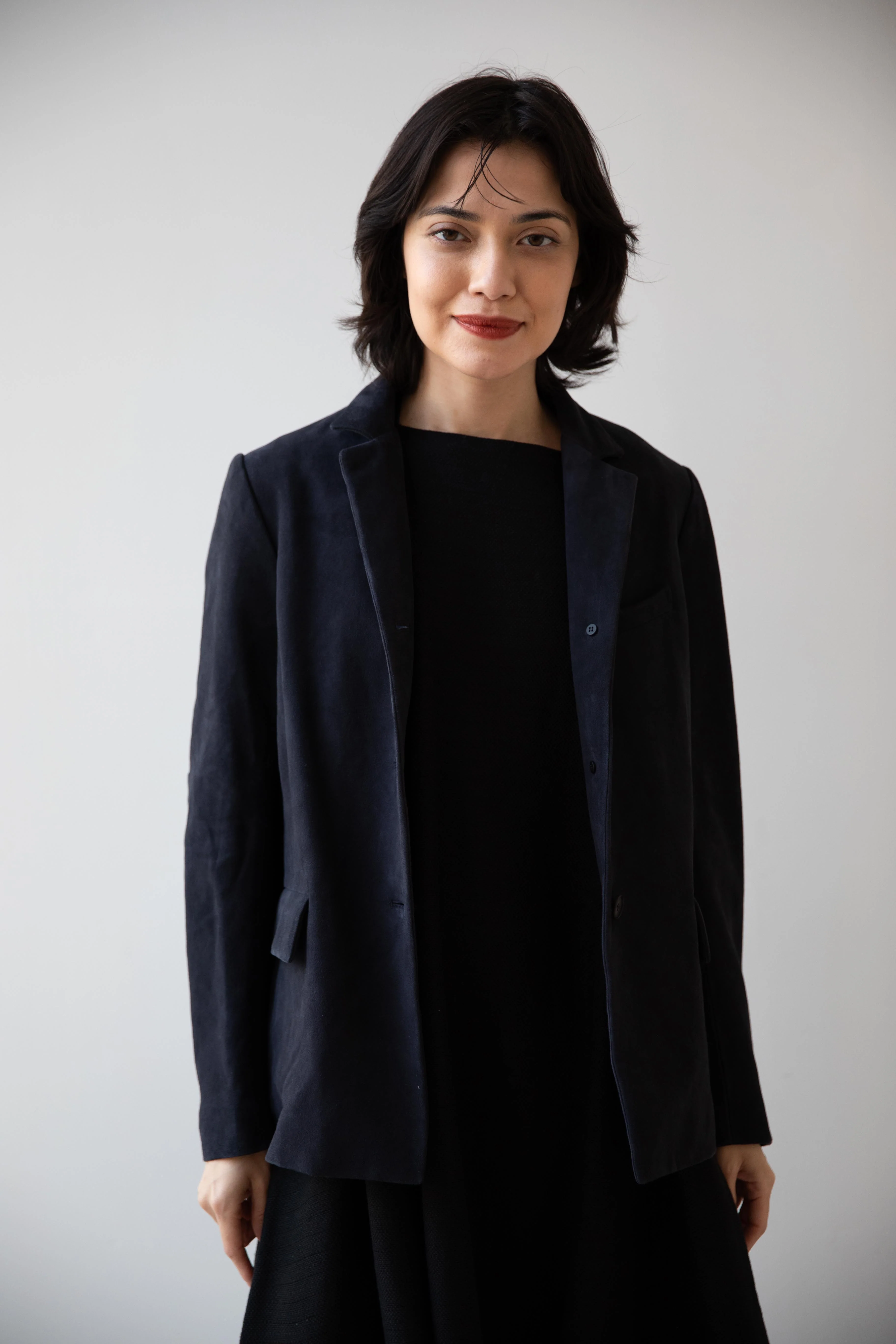 Bergfabel | Suede Leather Giulia Jacket in Navy - Image 3