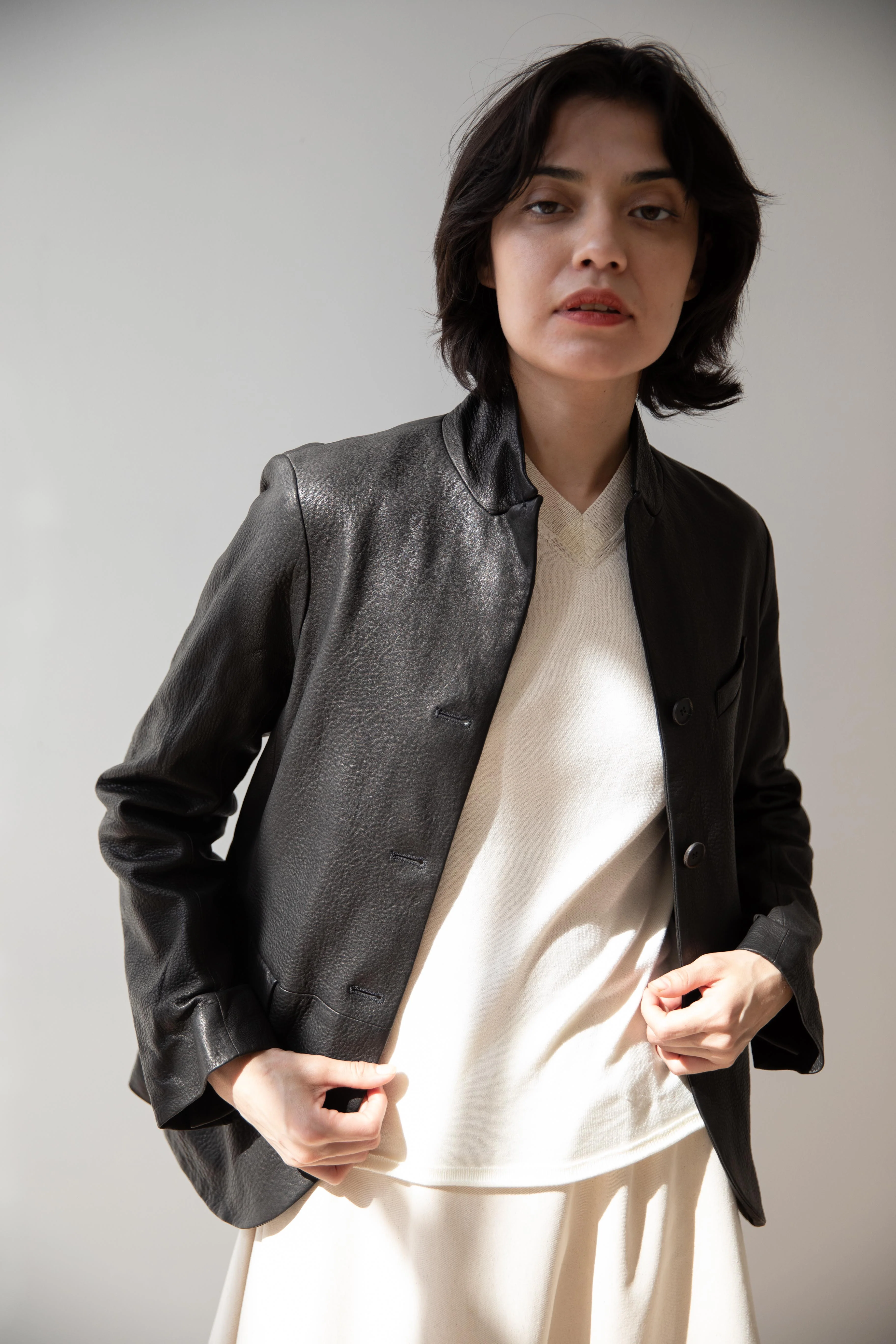 Bergfabel | Leather Tyrol Jacket in Black - Image 2