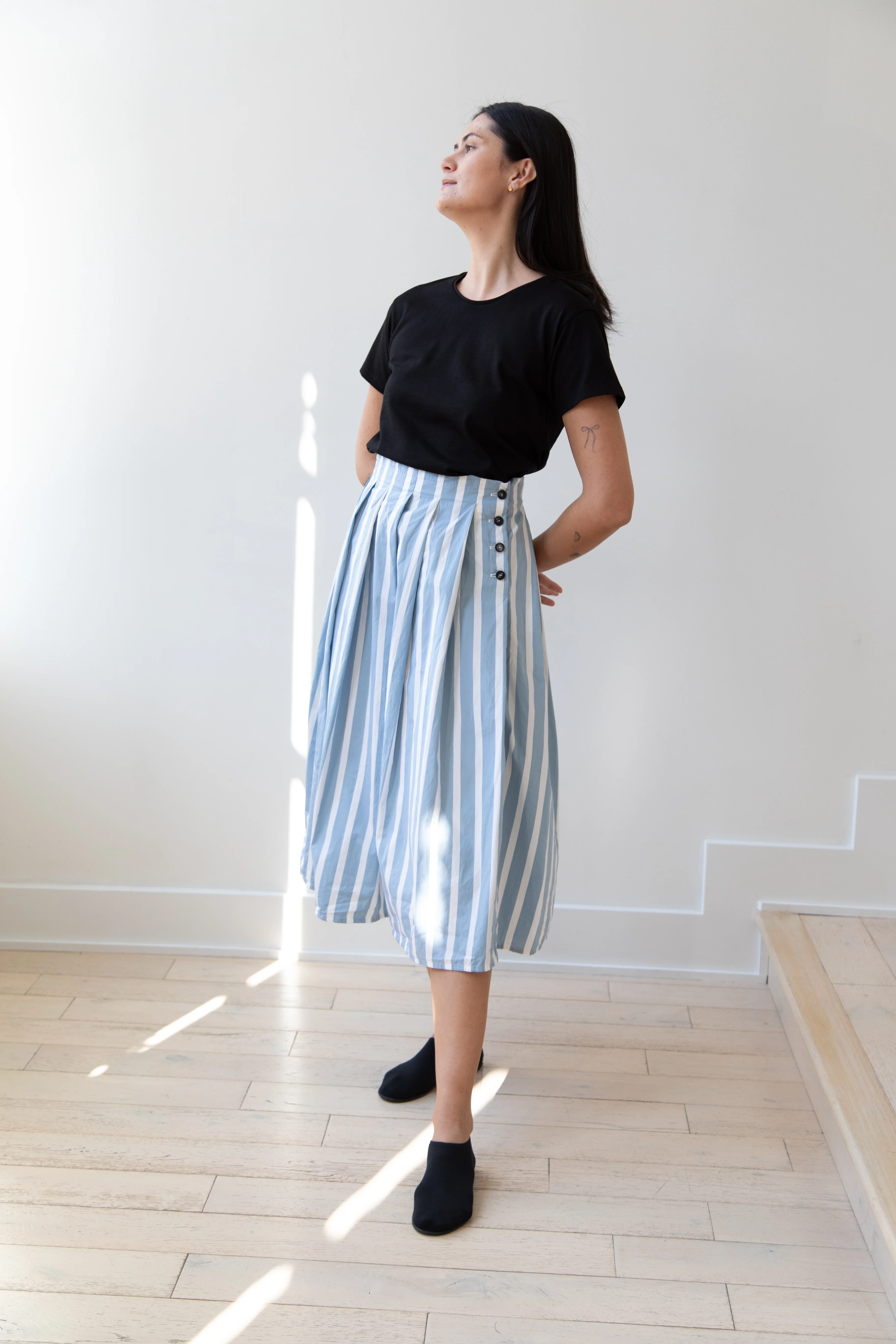 Bergfabel | Mathilde Skirt in Big Blue Stripes - Image 18