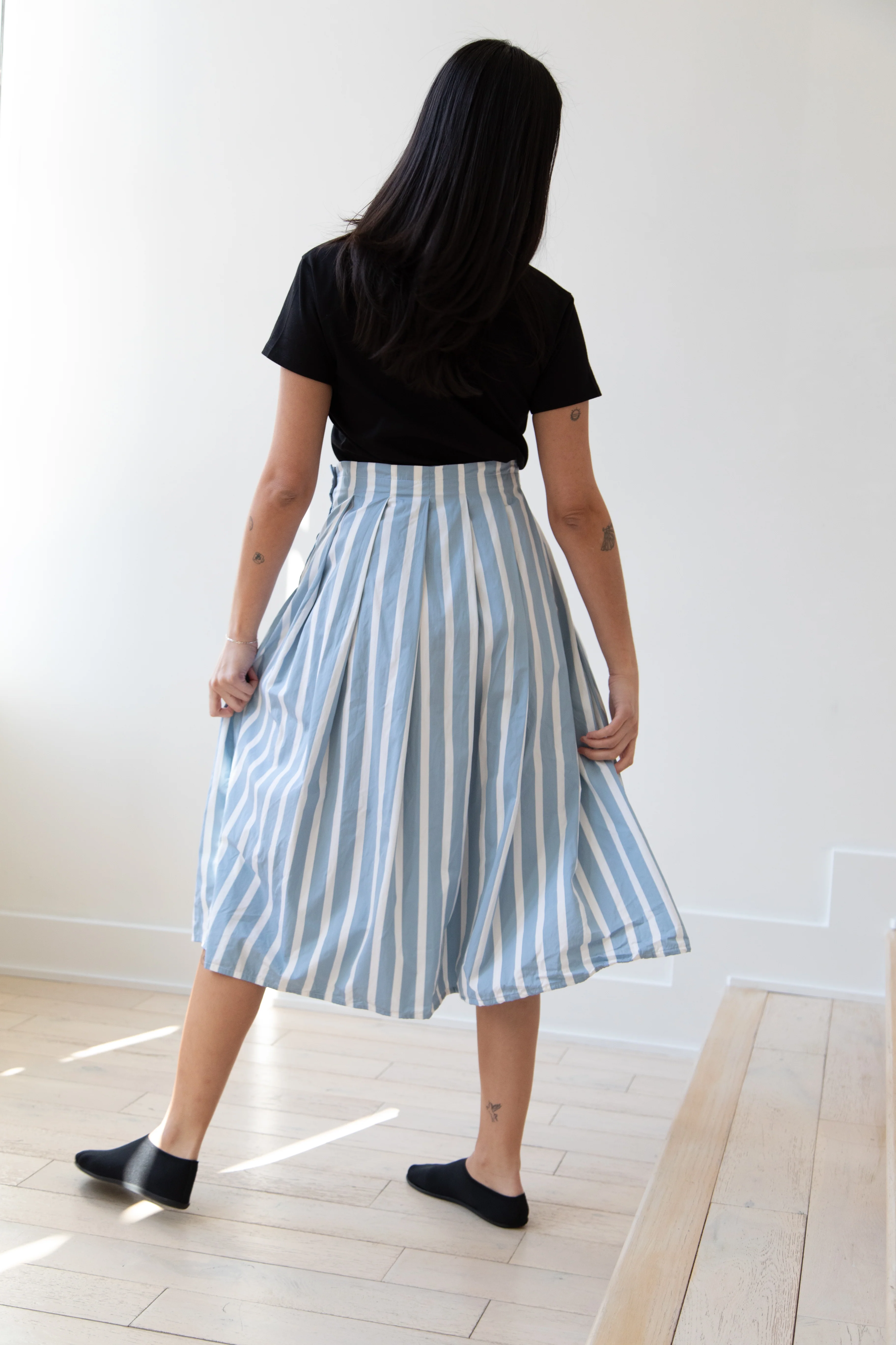 Bergfabel | Mathilde Skirt in Big Blue Stripes - Image 23