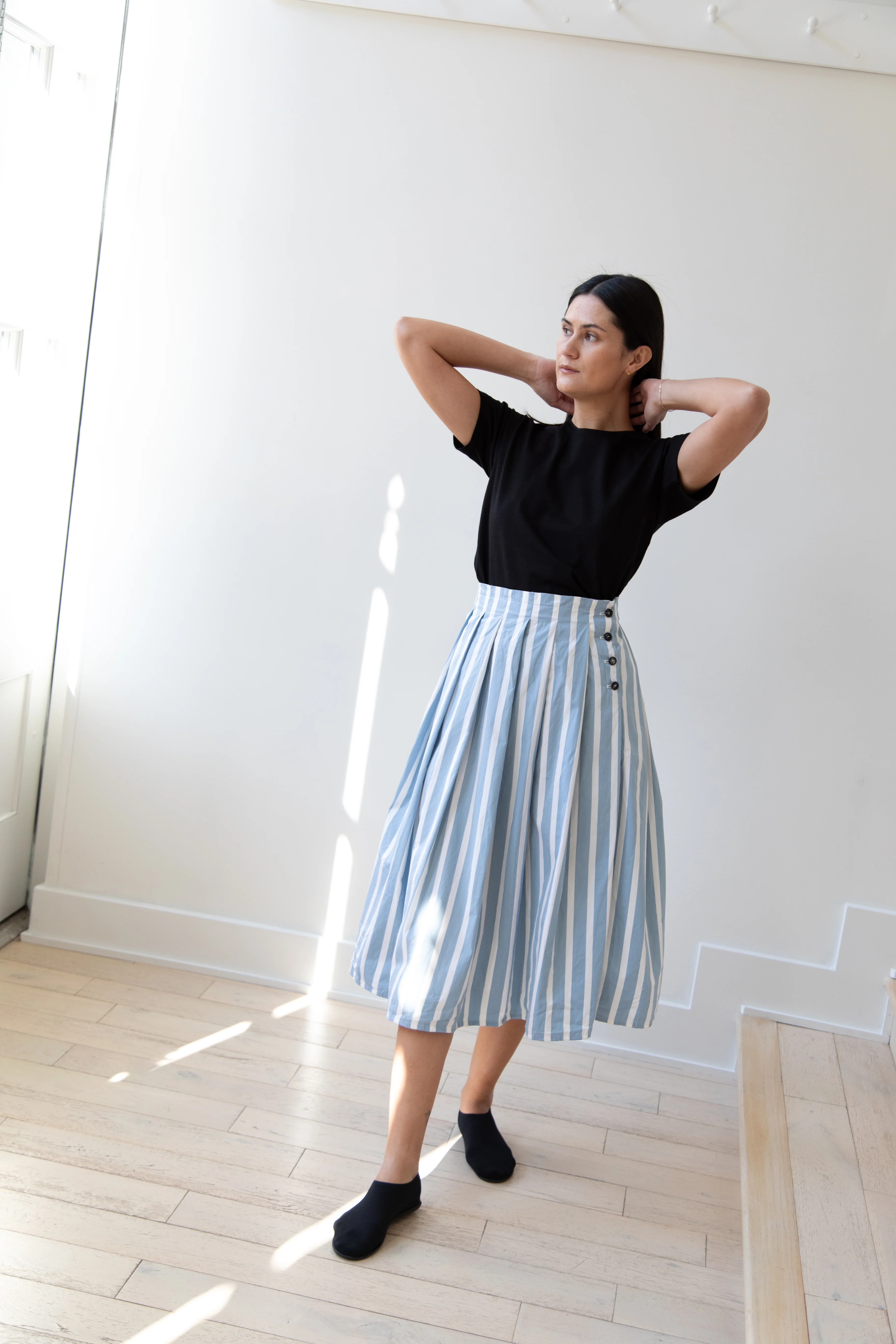 Bergfabel | Mathilde Skirt in Big Blue Stripes - Image 27