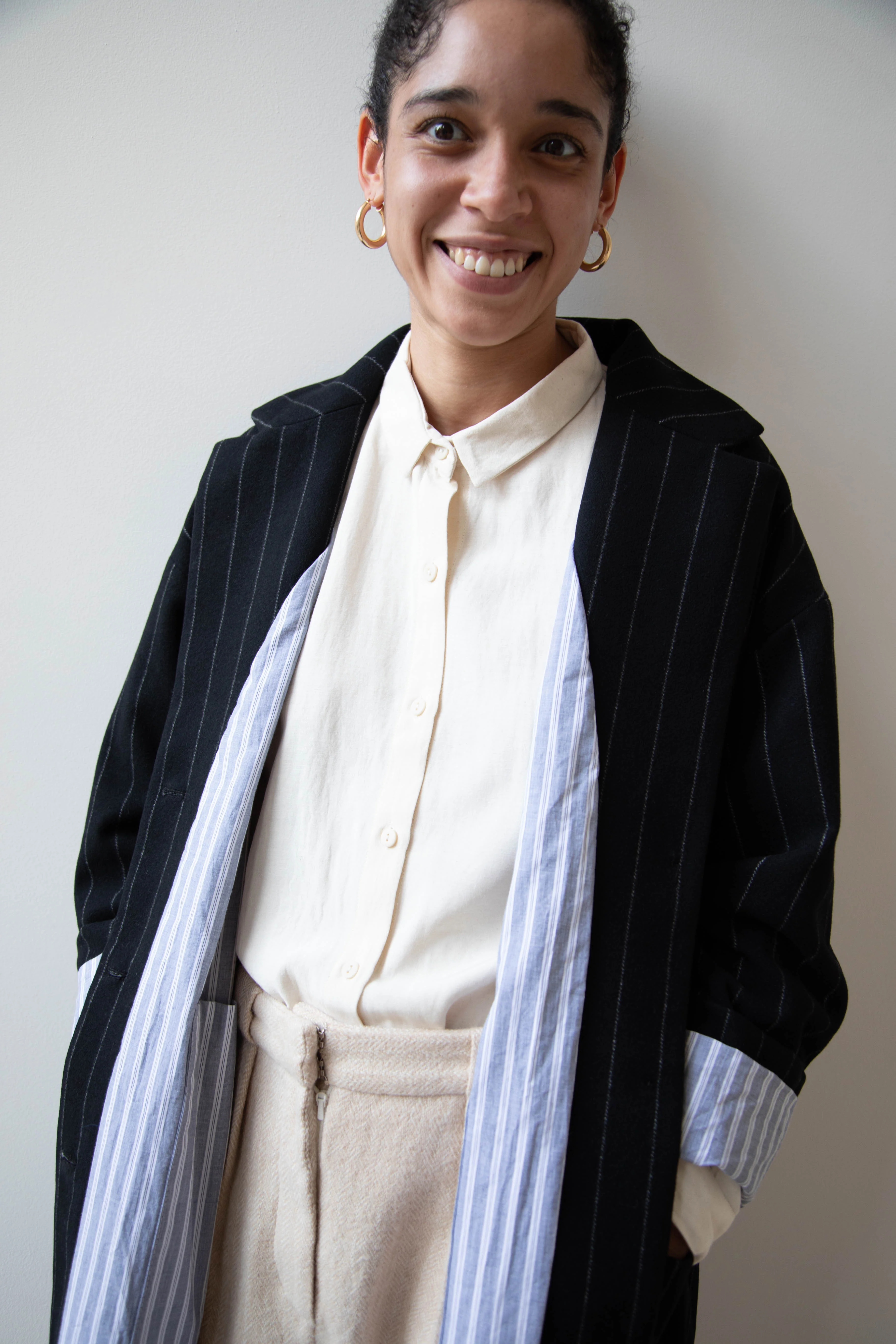 Bergfabel Moon Coat in Striped Cashmere - Image 33