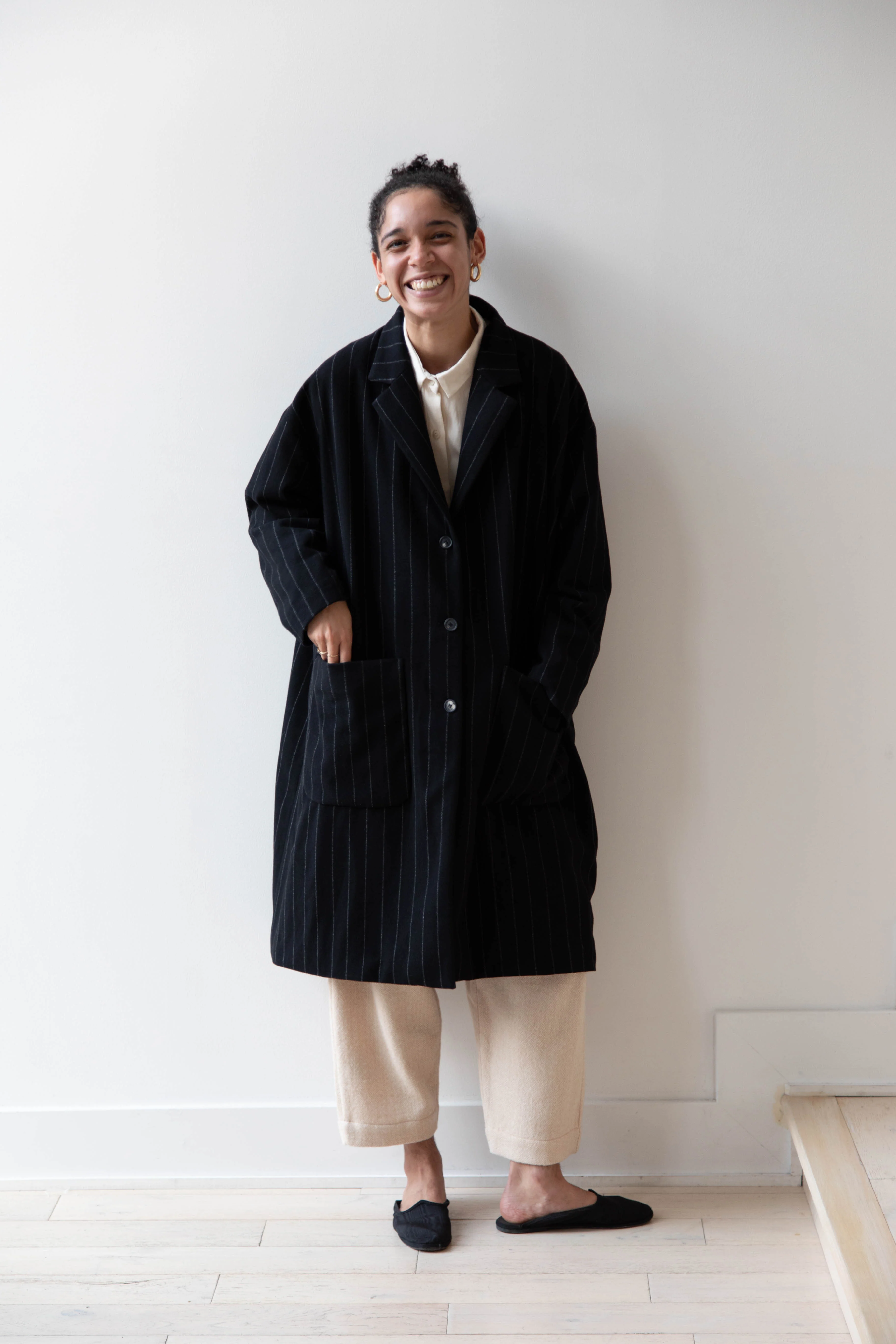 Bergfabel Moon Coat in Striped Cashmere - Image 36